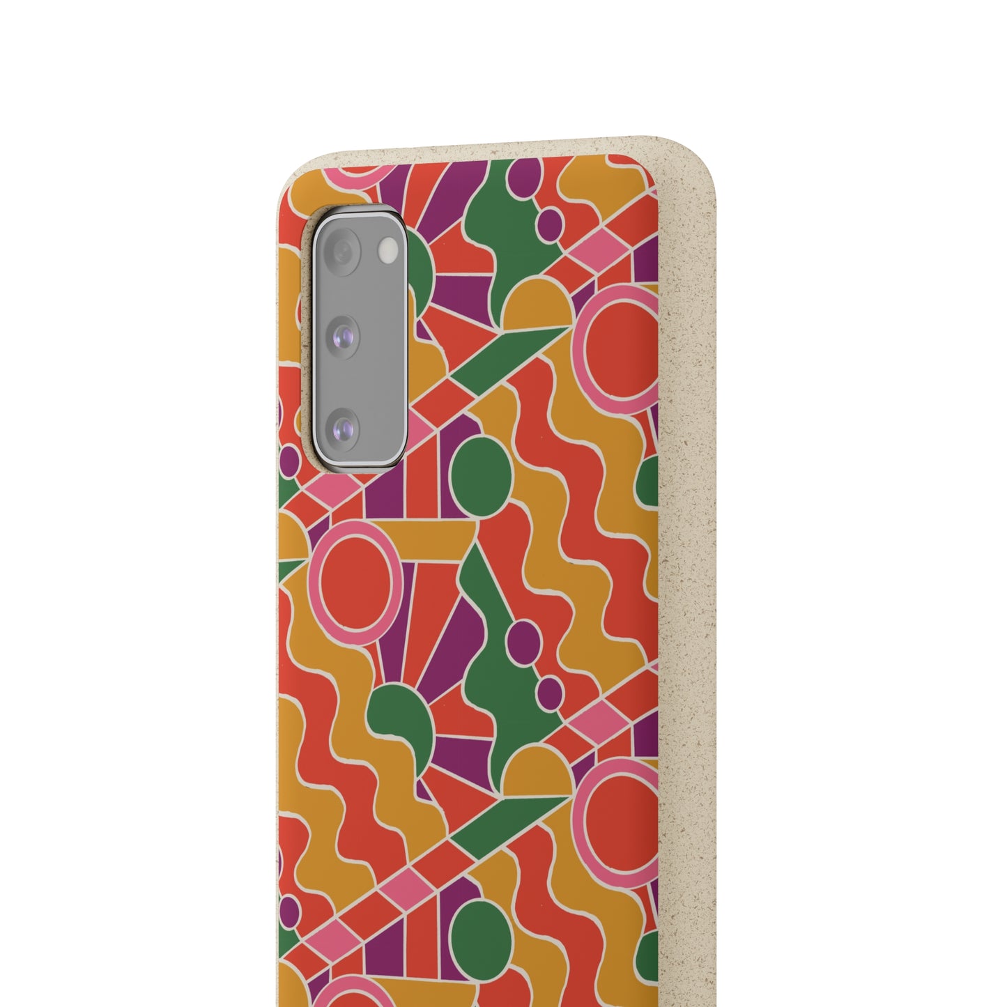 Day Trippin' Biodegradable Phone Case, purple, red, yellow and green