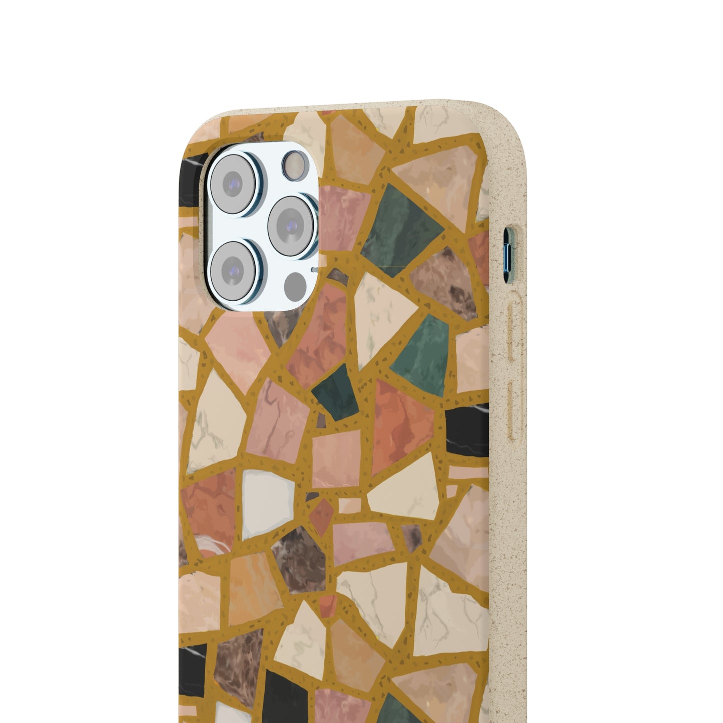 Dolce Terrazzo Biodegradable Phone Case, mustard yellow