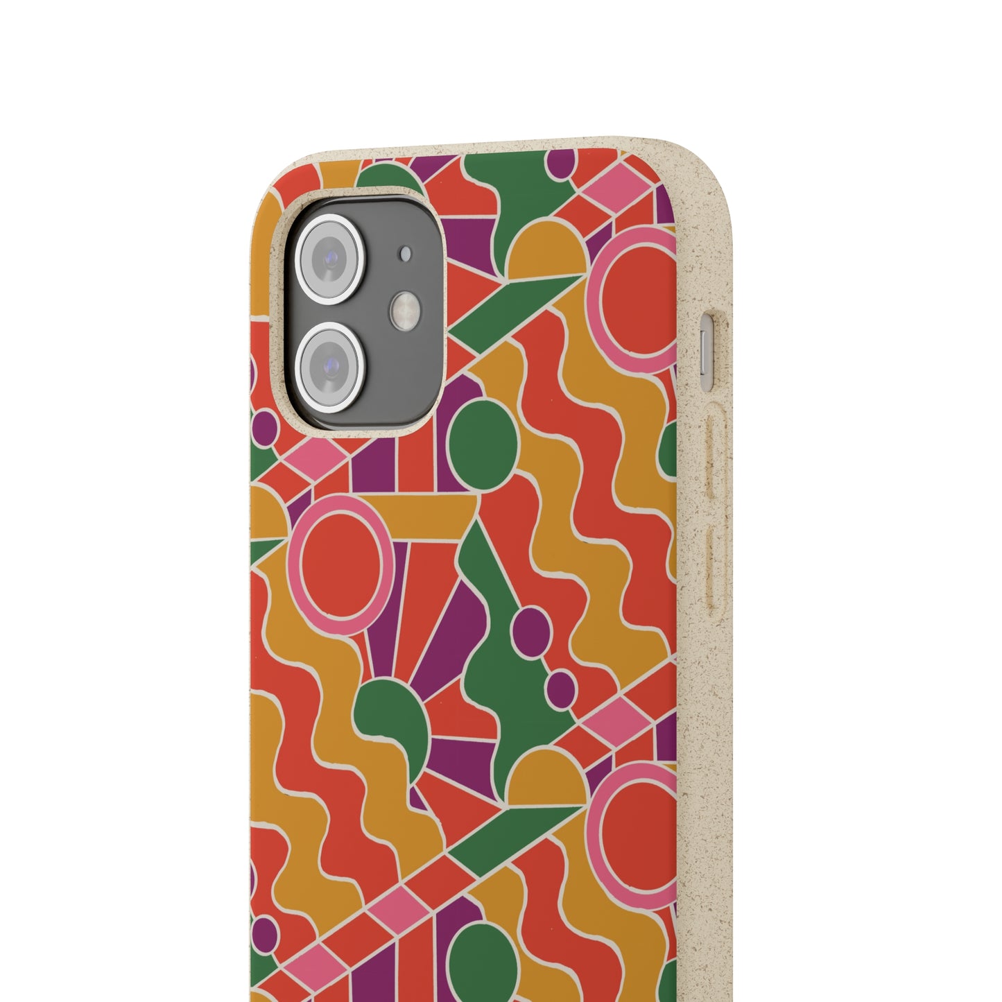 Day Trippin' Biodegradable Phone Case, purple, red, yellow and green