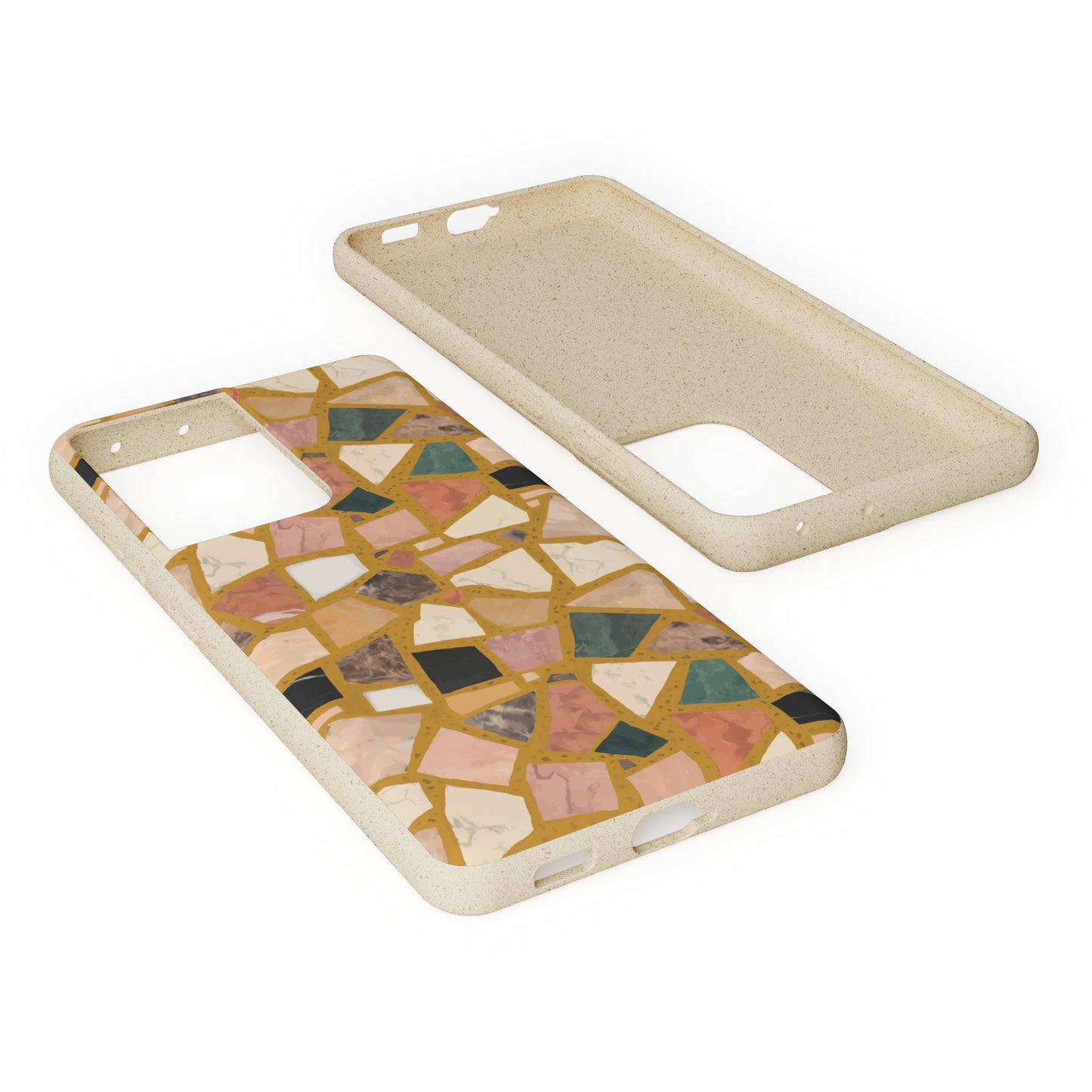 Dolce Terrazzo Biodegradable Phone Case, mustard yellow