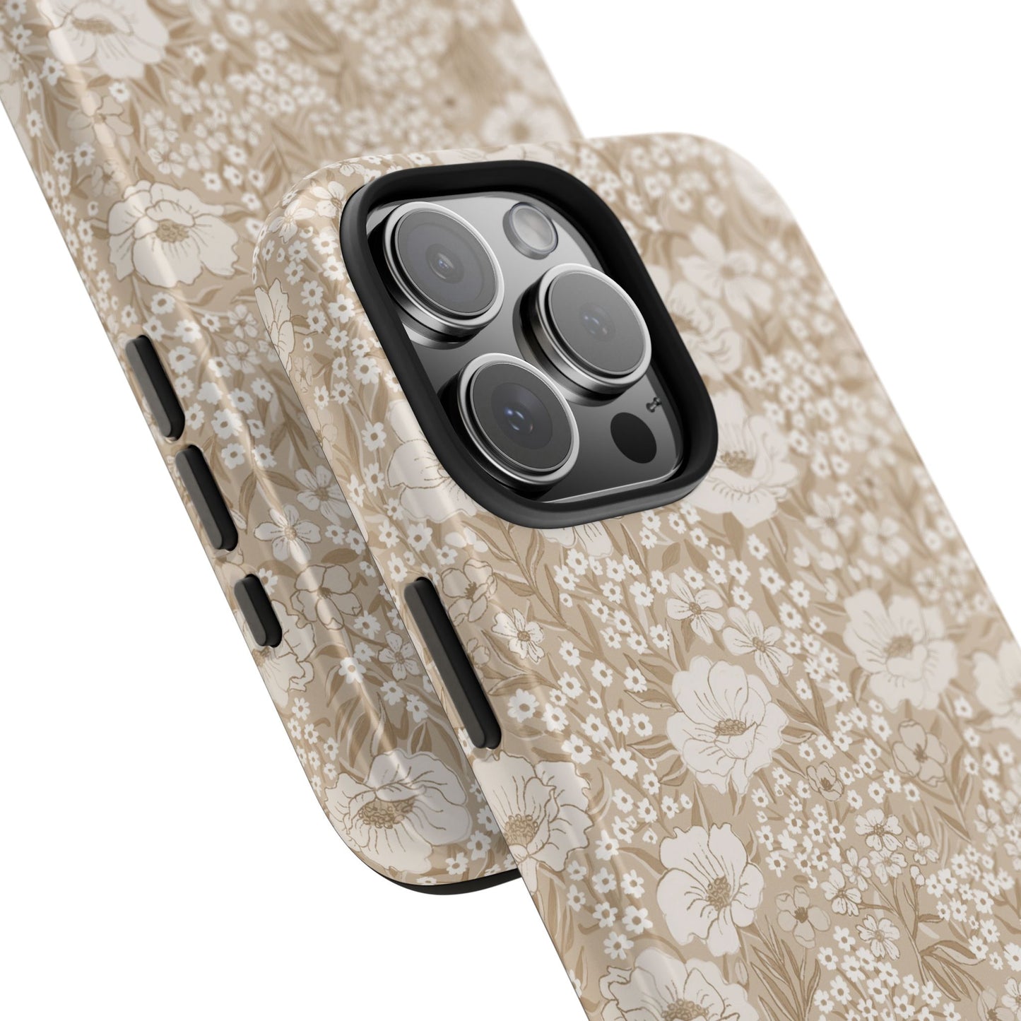 Wildflower Meadow Retro Vintage Floral Tough Phone Case Protection - Neutral, Personalizable