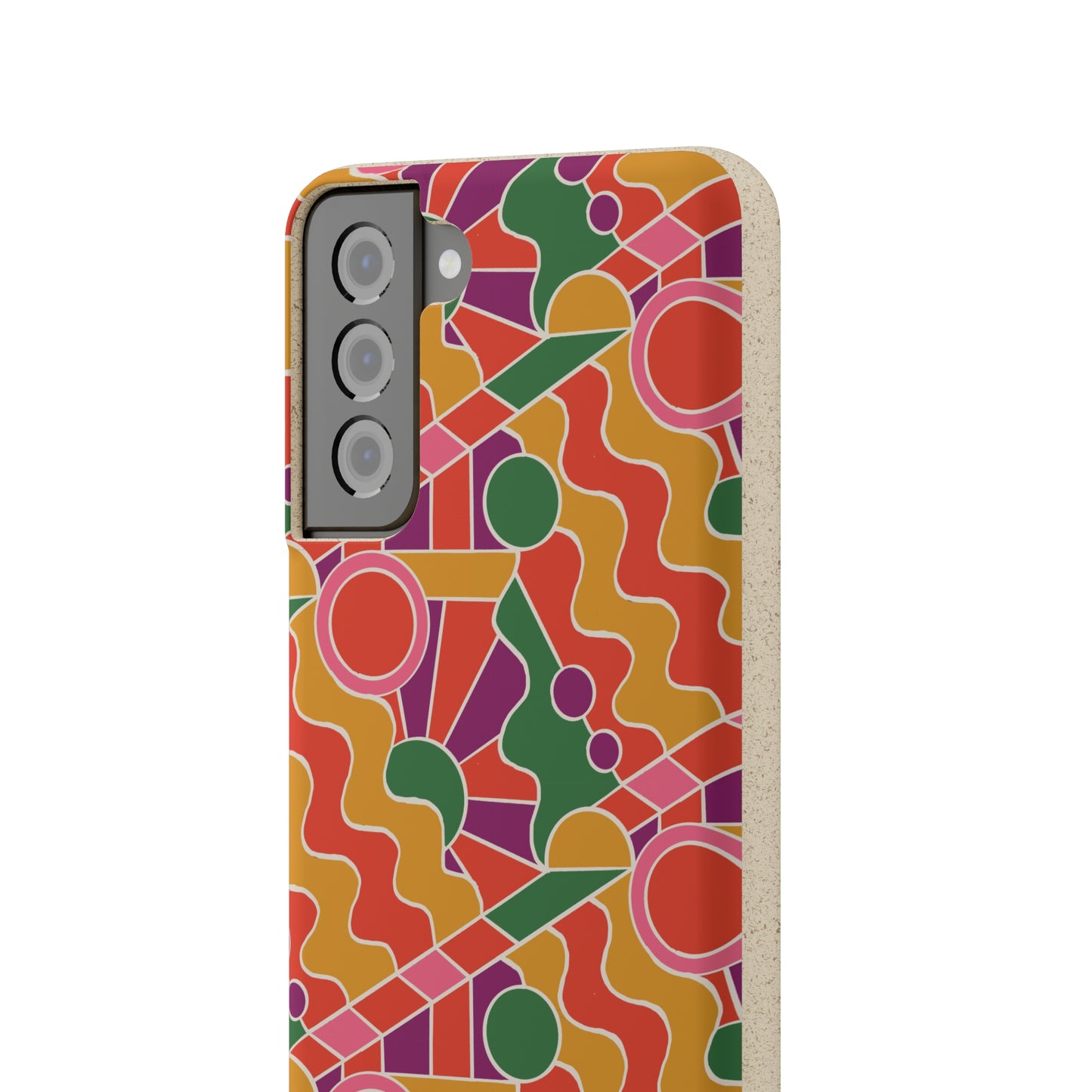 Day Trippin' Biodegradable Phone Case, purple, red, yellow and green