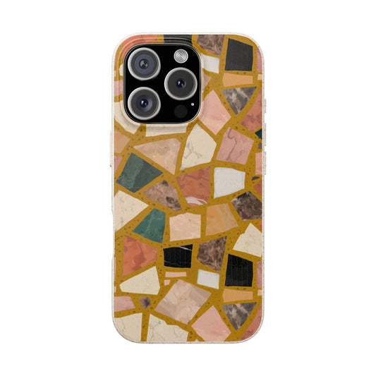 Dolce Terrazzo Phone Case - mustard and multicolor - Eco-Friendly, Biodegradable