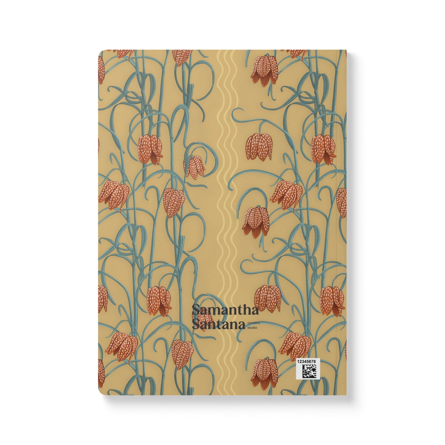 Campanas Softcover Personalized Journal, butter yellow & slate blue (your name)