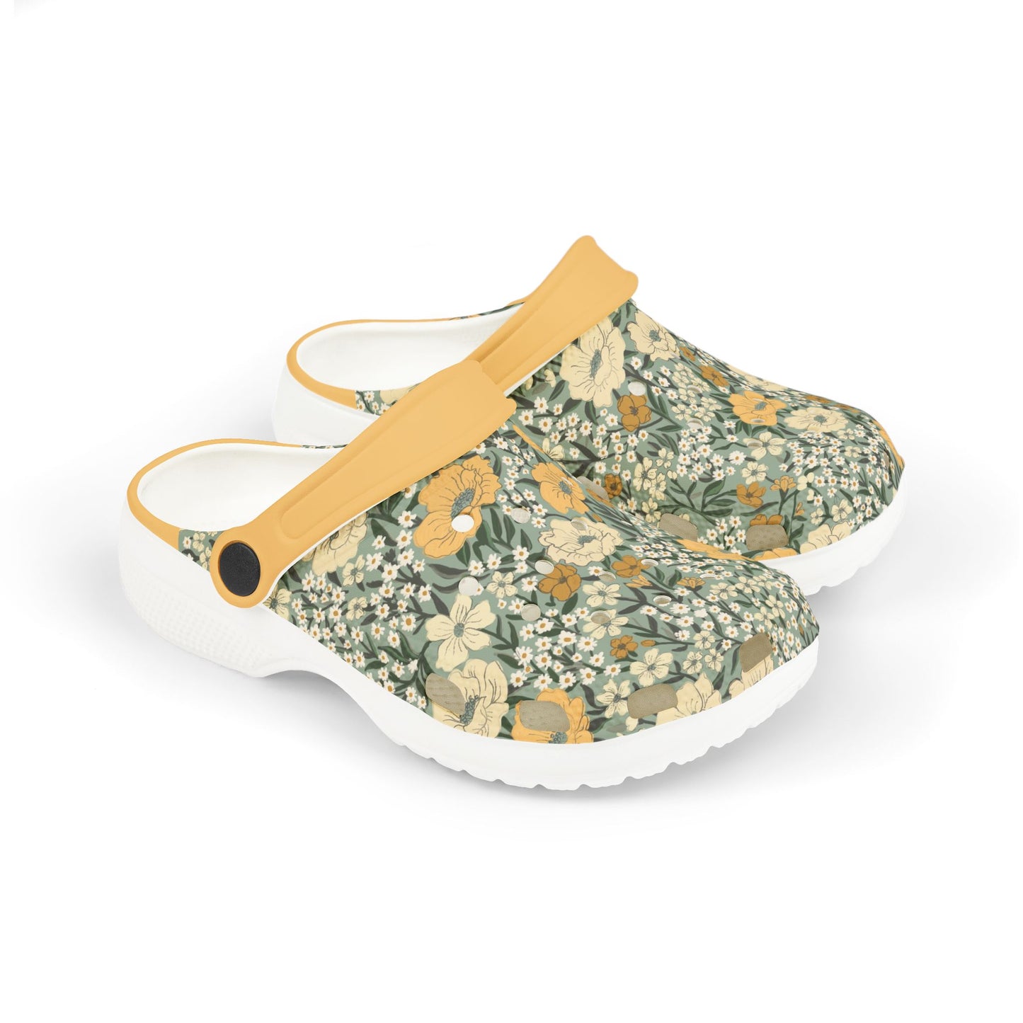 Wildflower Meadow Kid's EVA Foam Clogs, dusty teal