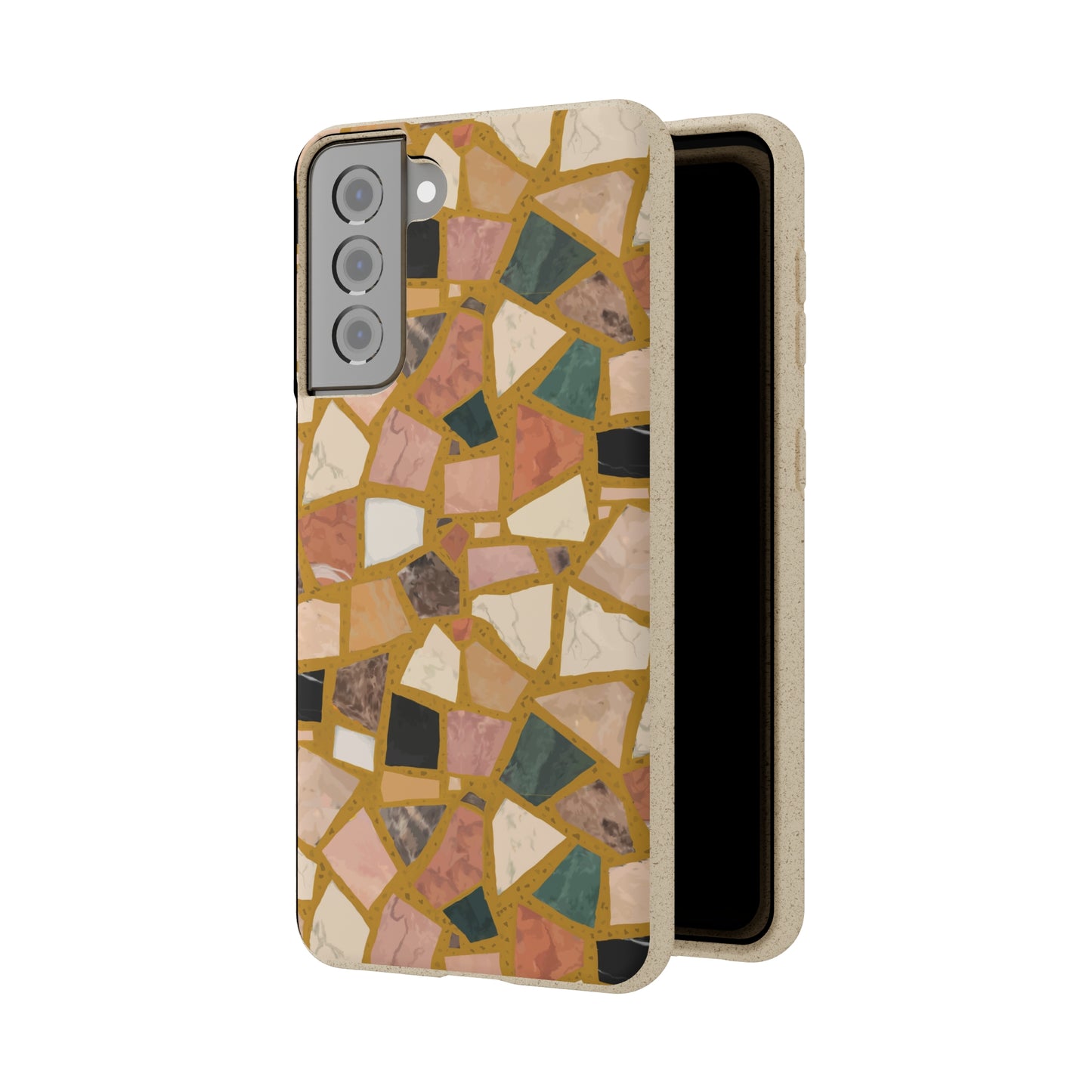 Dolce Terrazzo Biodegradable Phone Case, mustard yellow