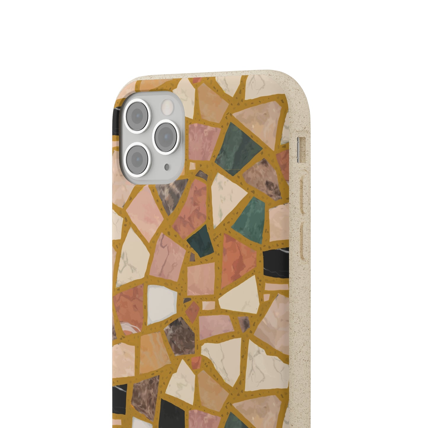 Dolce Terrazzo Biodegradable Phone Case, mustard yellow