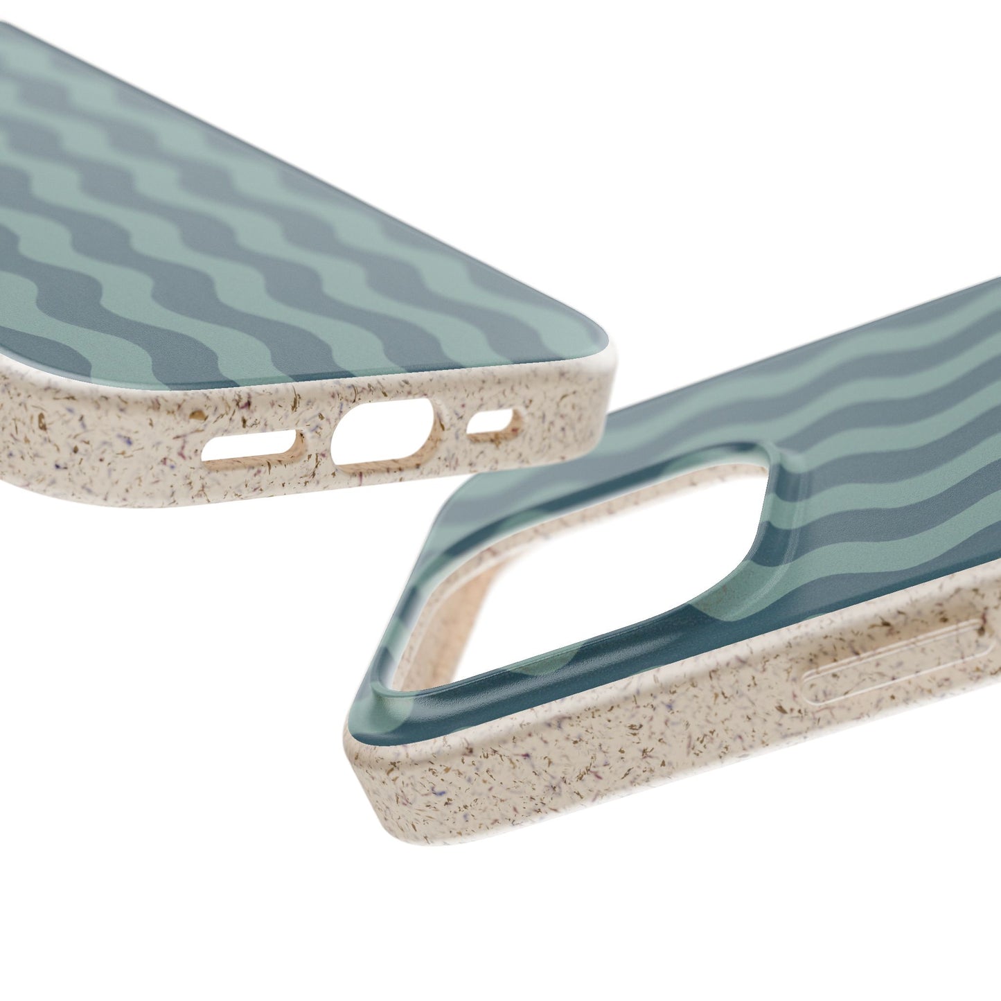 Ziggy Stripe Phone Case - blue and light teal - Eco-Friendly, Biodegradable