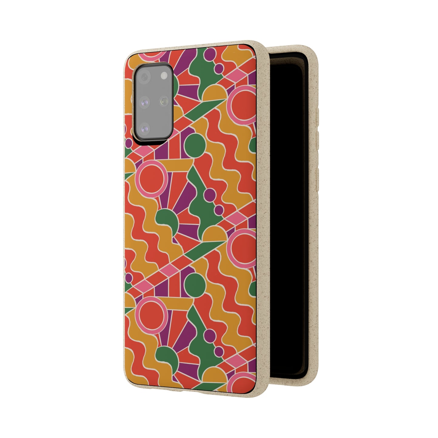 Day Trippin' Biodegradable Phone Case, purple, red, yellow and green