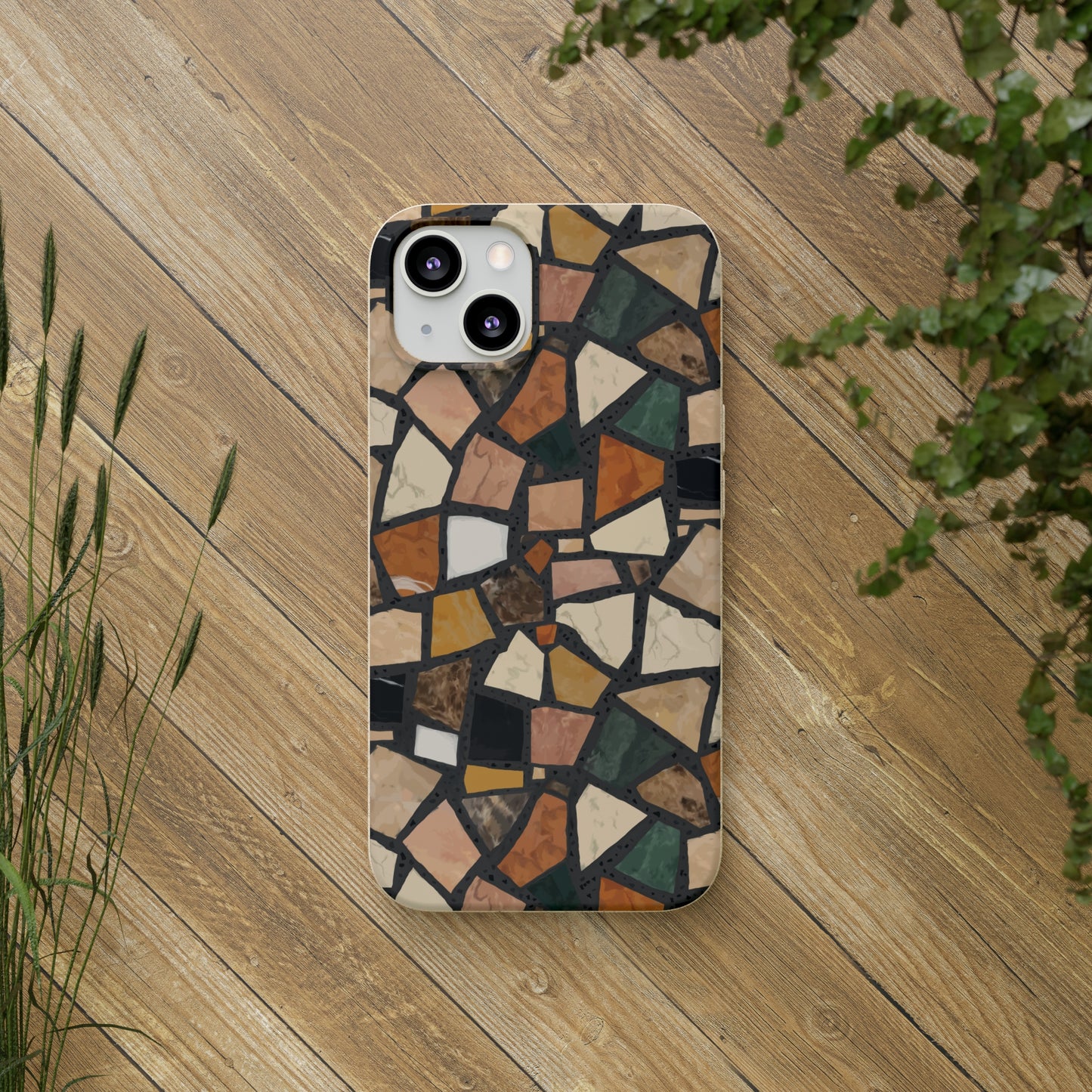 Dolce Terrazzo Biodegradable Phone Case, black