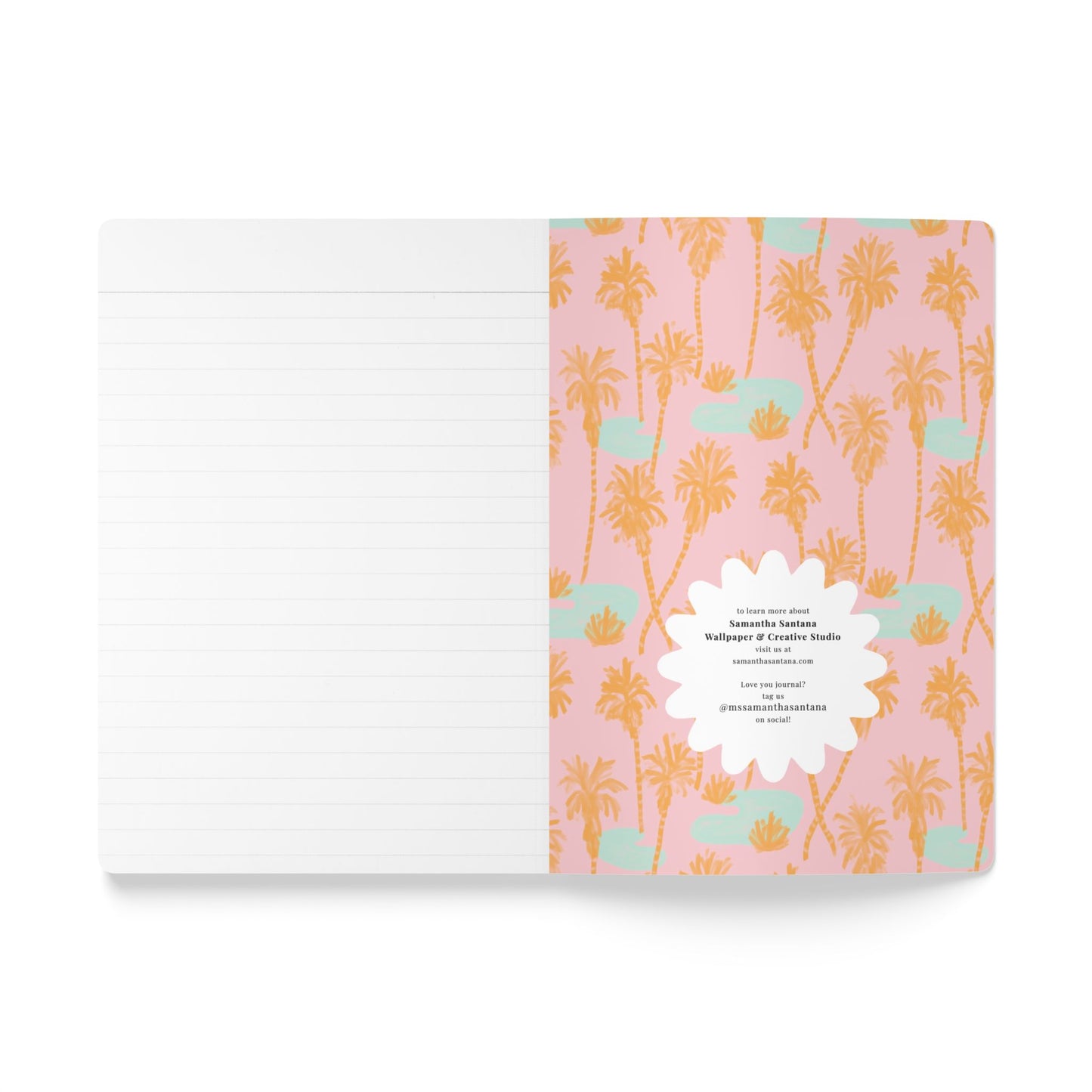 Palm Oasis Softcover Personalized Journal, olive green