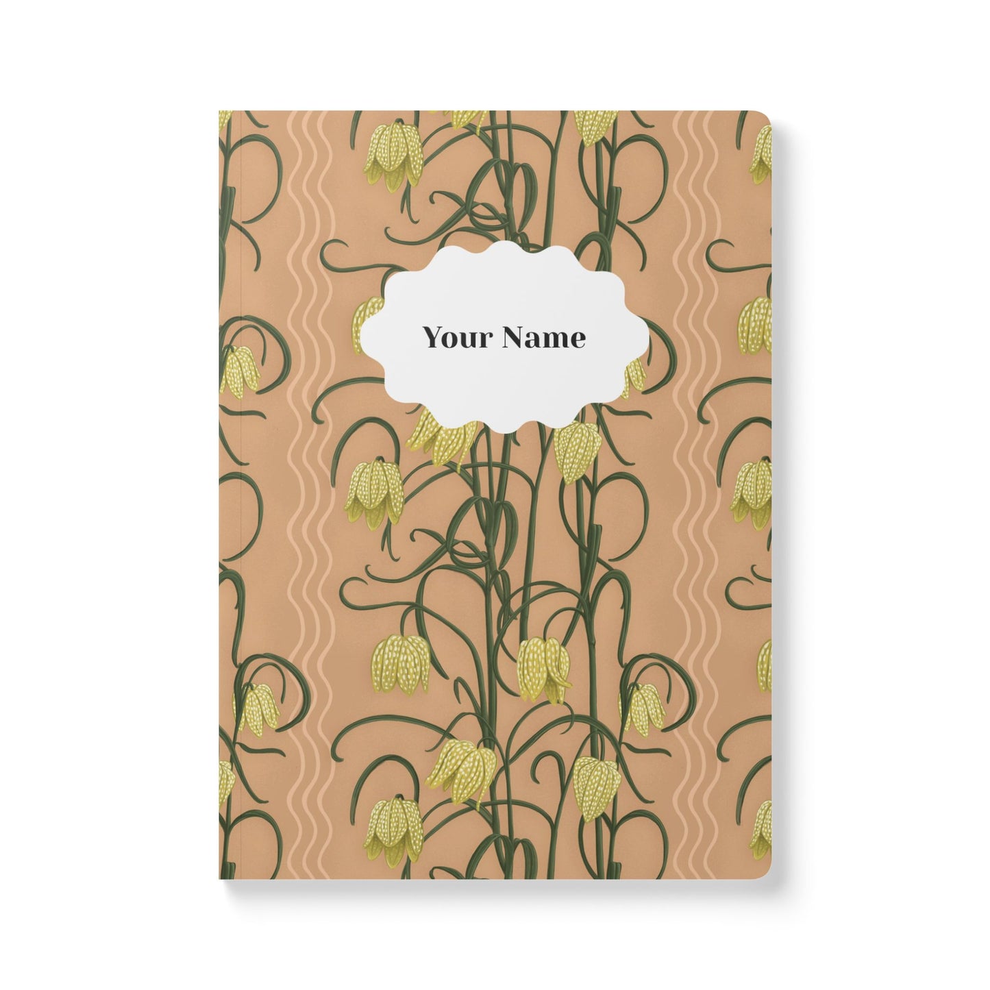 Campanas Softcover Personalized Journal, clay & yellow (add your name)