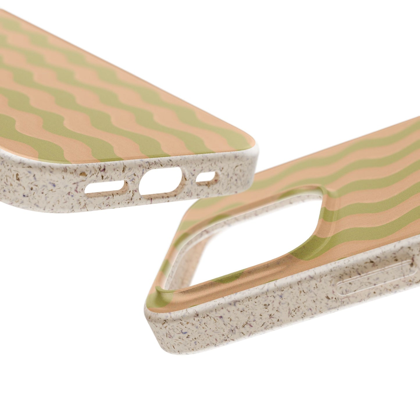 Ziggy Stripe Phone Case - chartreuse and peach - Eco-Friendly, Biodegradable