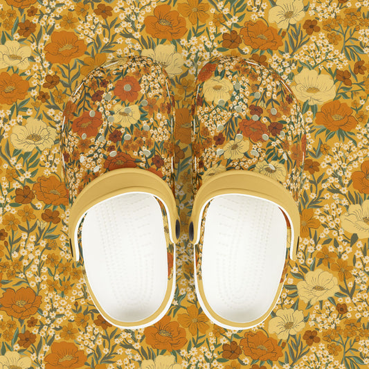 Wildflower Meadow Kid's EVA Foam Clogs, yellow