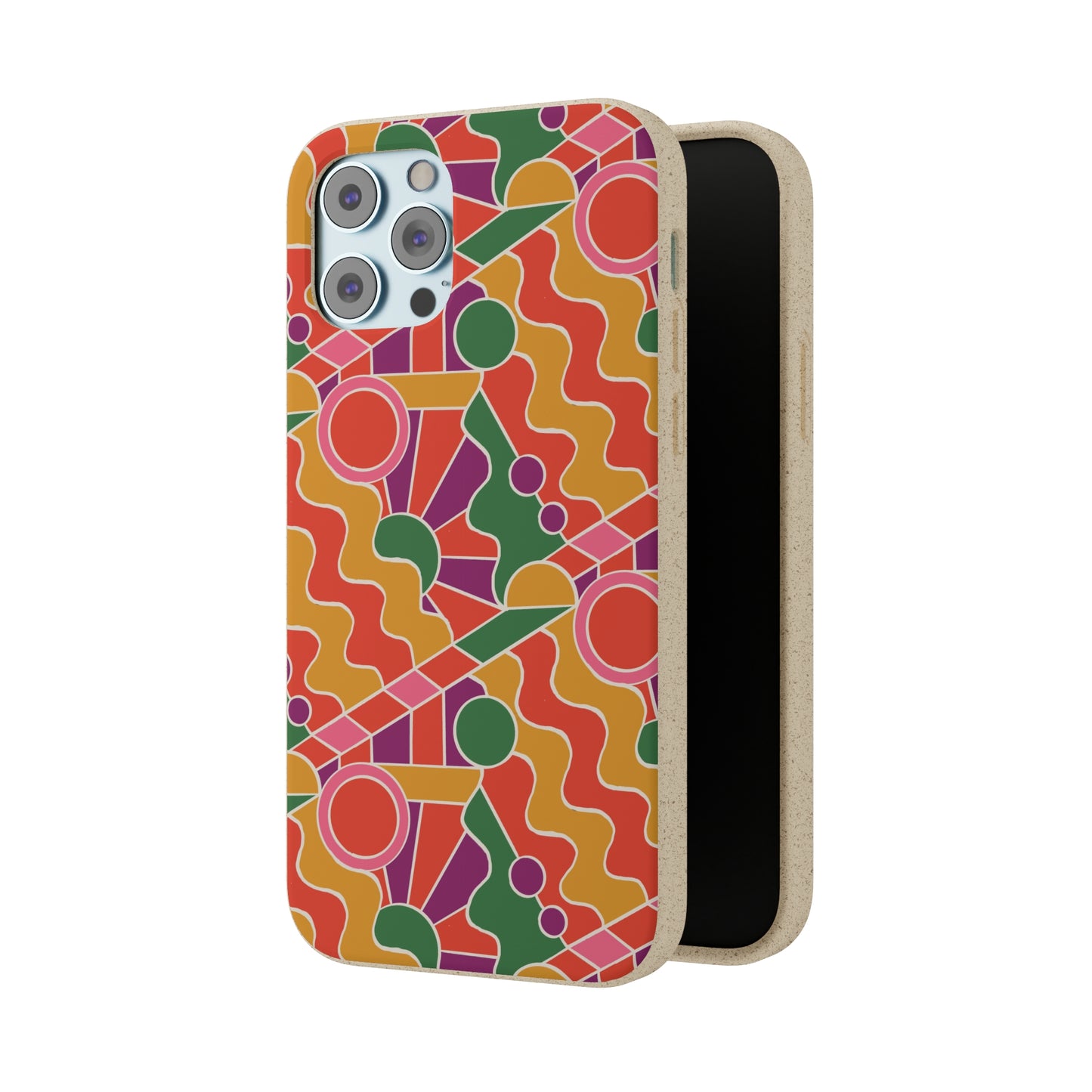 Day Trippin' Biodegradable Phone Case, purple, red, yellow and green