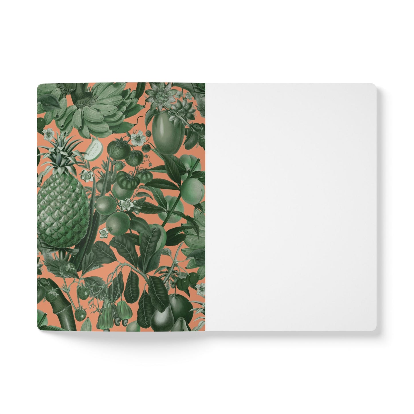 Juicy Fruit Softcover Personalized Journal, dark green and pink (add your name)