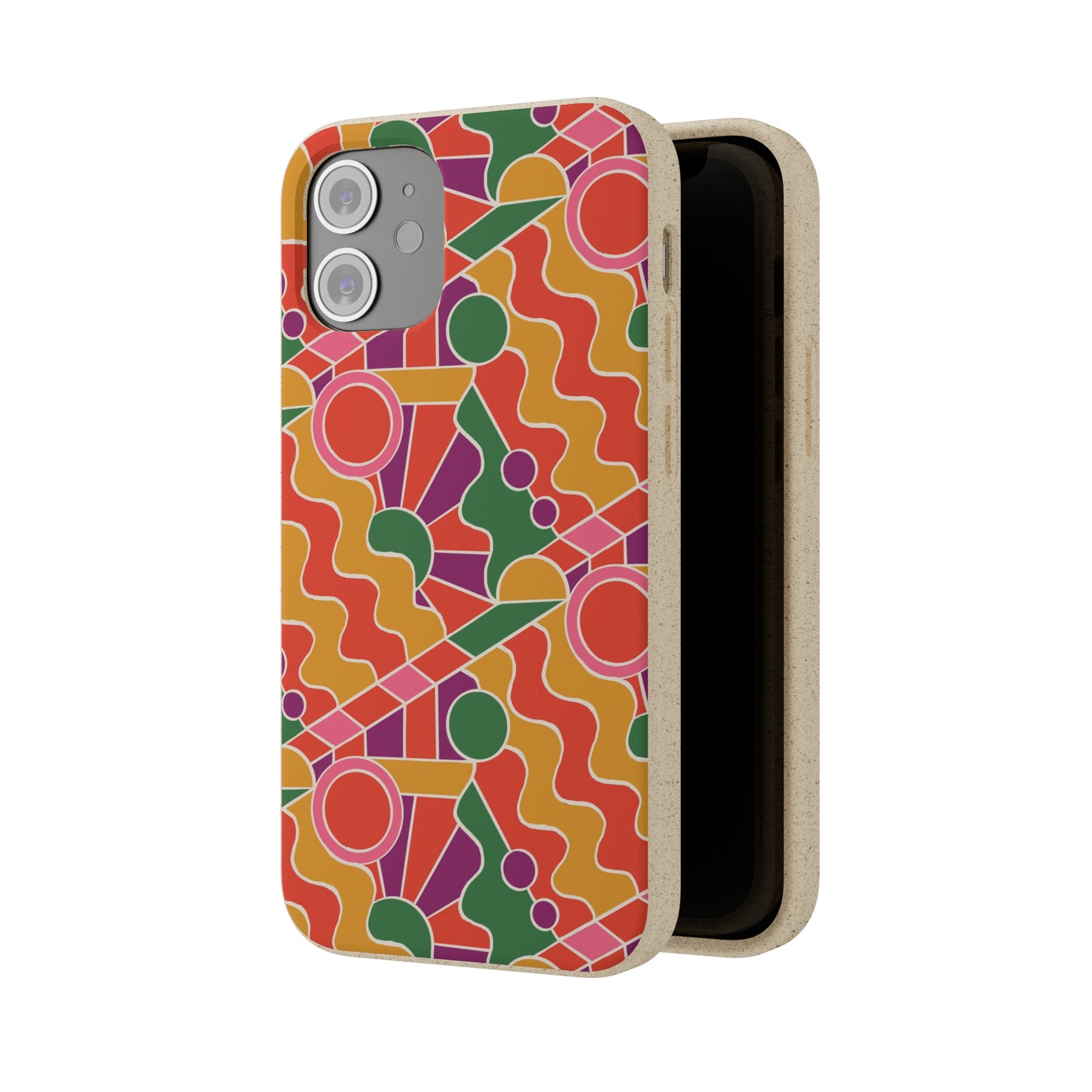 Day Trippin' Biodegradable Phone Case, purple, red, yellow and green