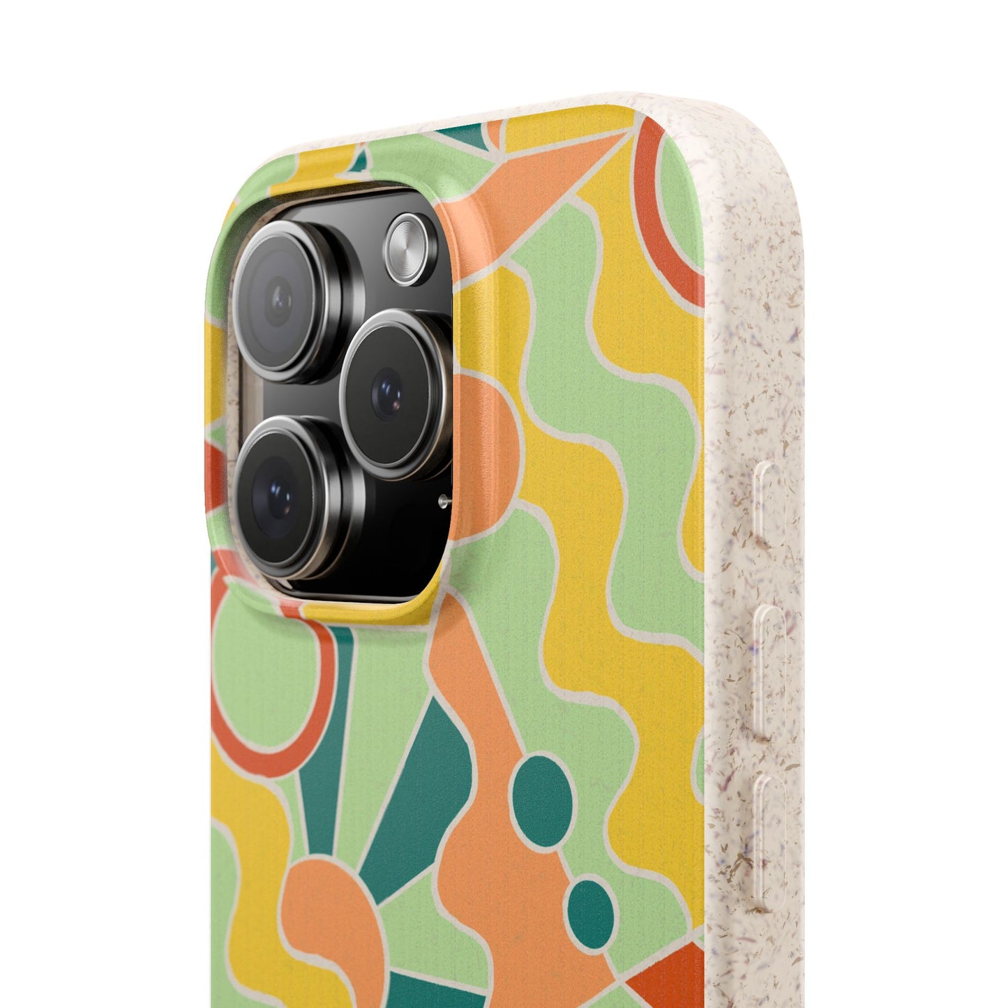 Day Trippin' Phone Case - mint, blue, yellow and peach - Eco-Friendly, Biodegradable
