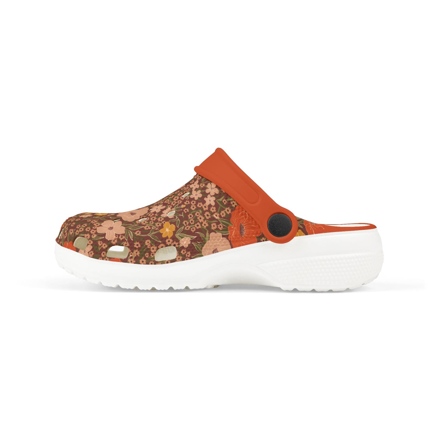 Wildflower Meadow Kid's EVA Foam Clogs, dark siena