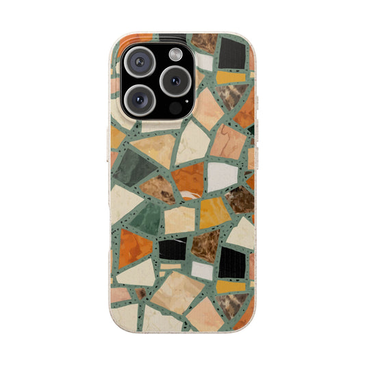 Dolce Terrazzo Phone Case - teal and multicolor - Eco-Friendly, Biodegradable