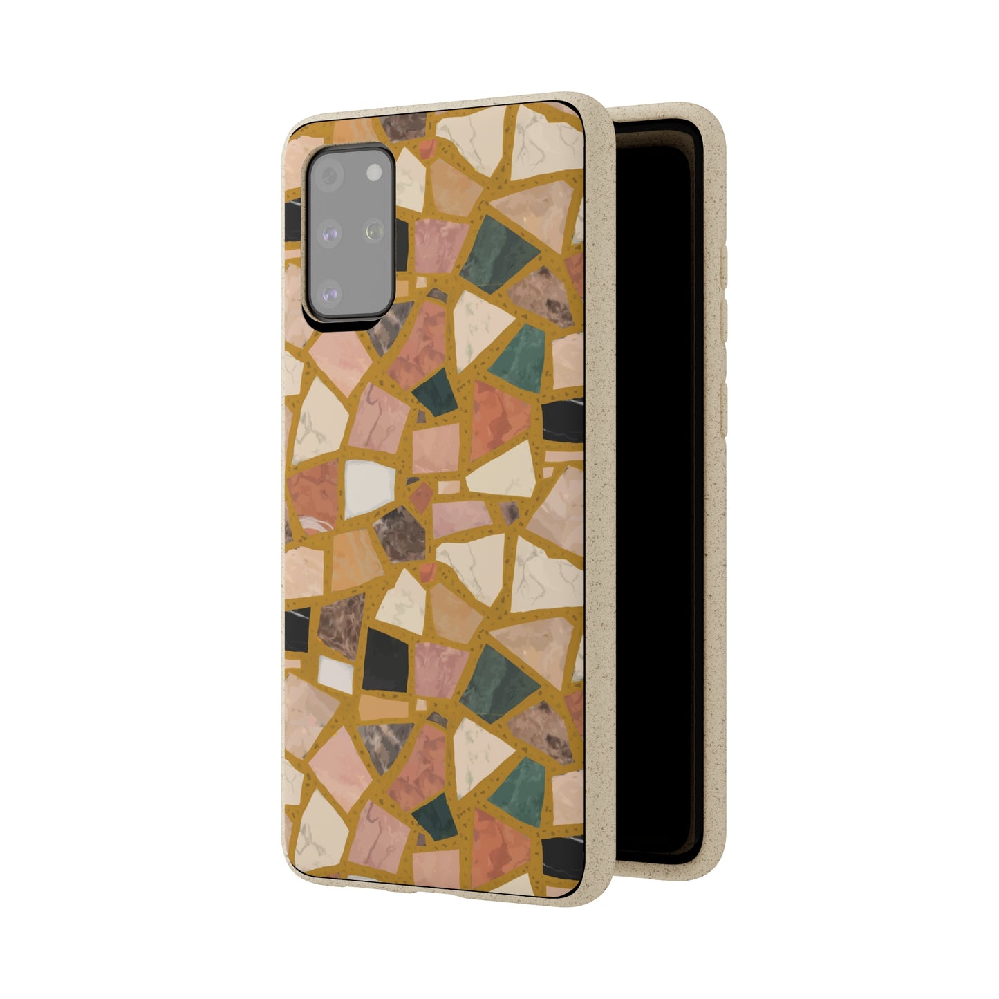 Dolce Terrazzo Biodegradable Phone Case, mustard yellow