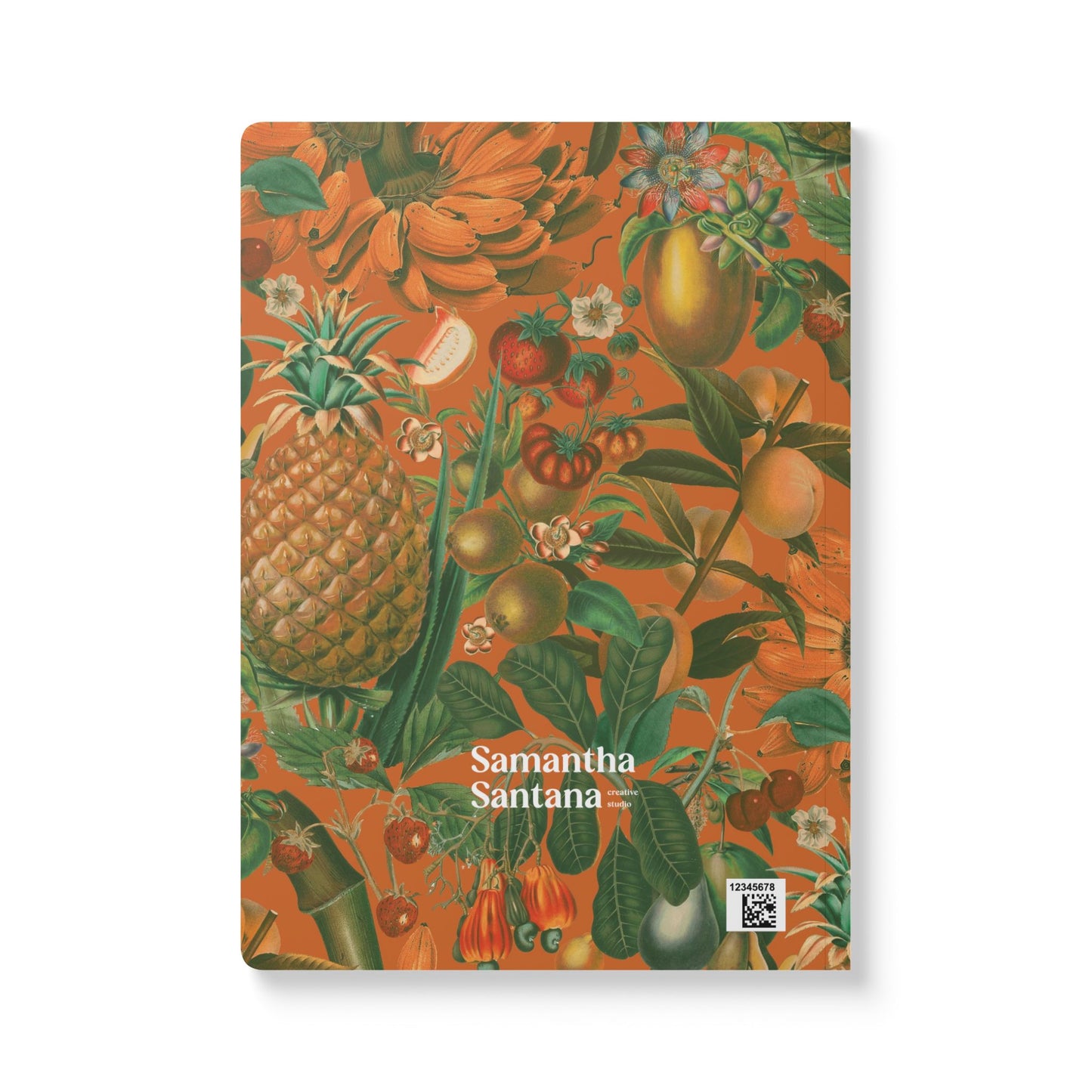 Juicy Fruit Softcover Personalized Journal, orange and green (add your name)