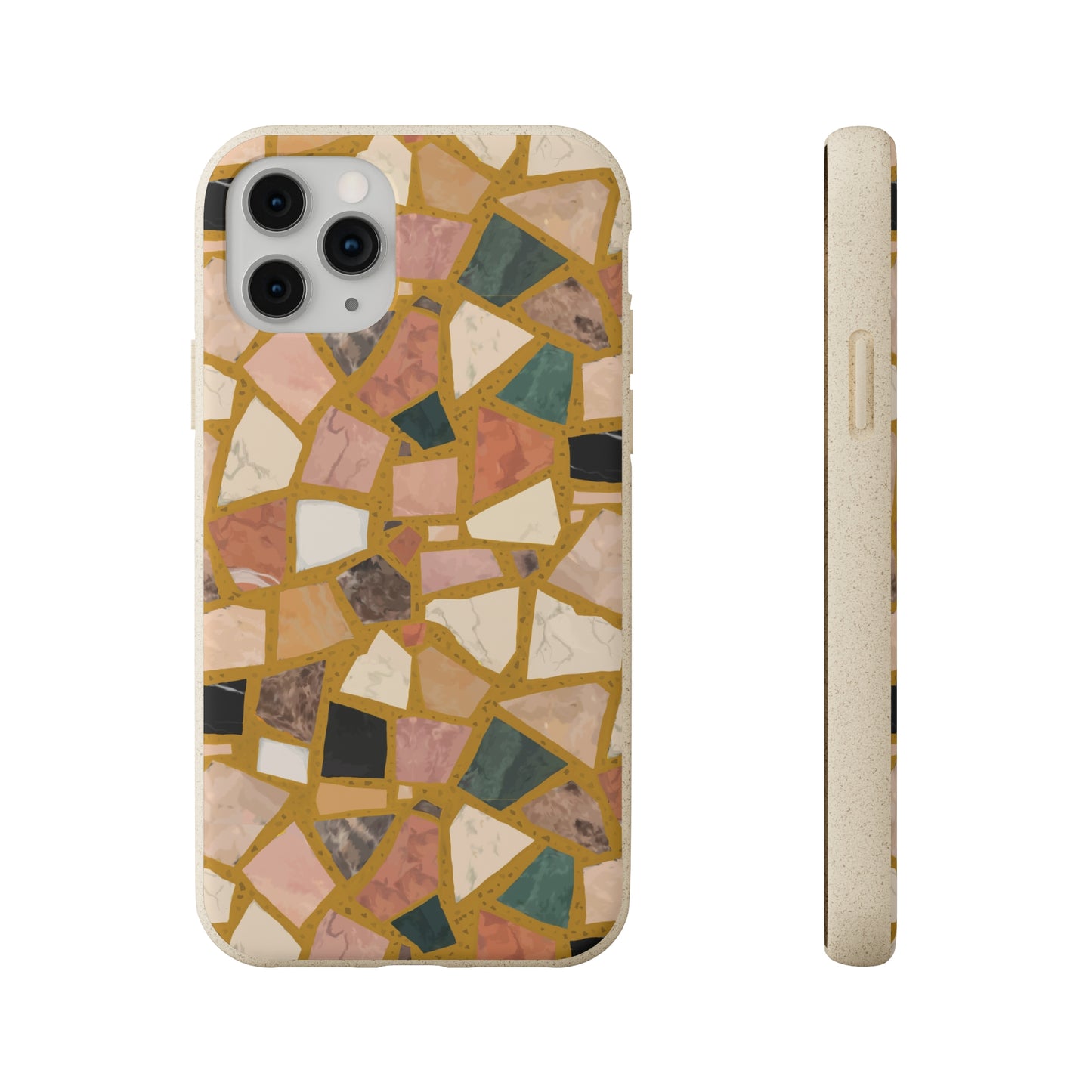 Dolce Terrazzo Biodegradable Phone Case, mustard yellow