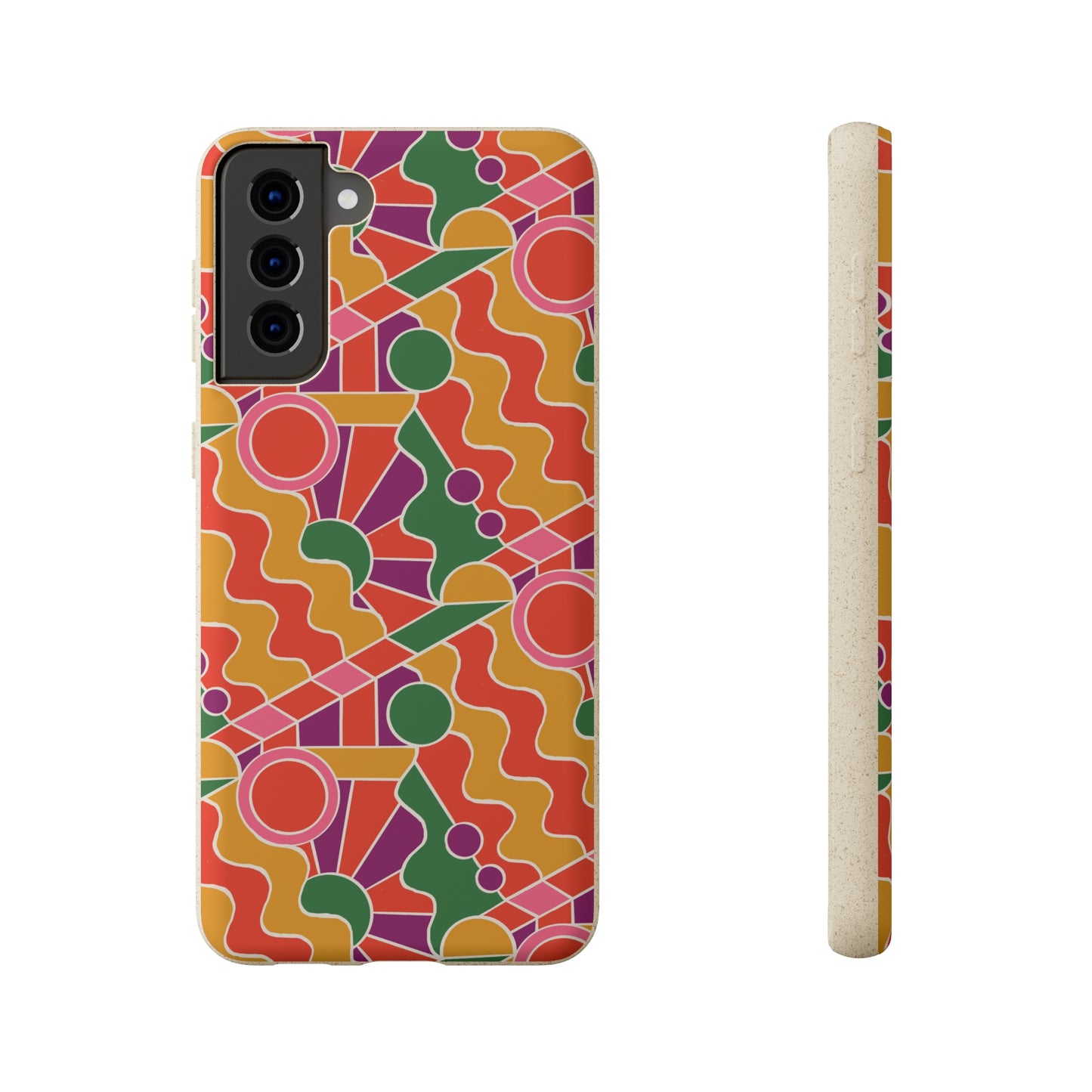 Day Trippin' Biodegradable Phone Case, purple, red, yellow and green