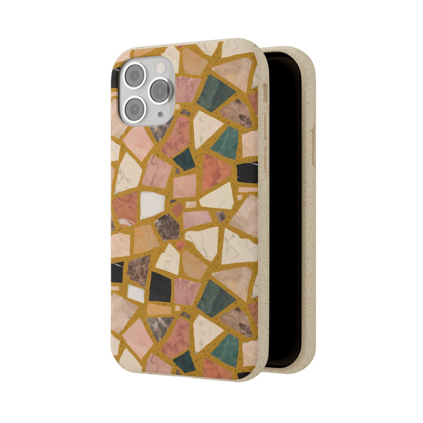 Dolce Terrazzo Biodegradable Phone Case, mustard yellow