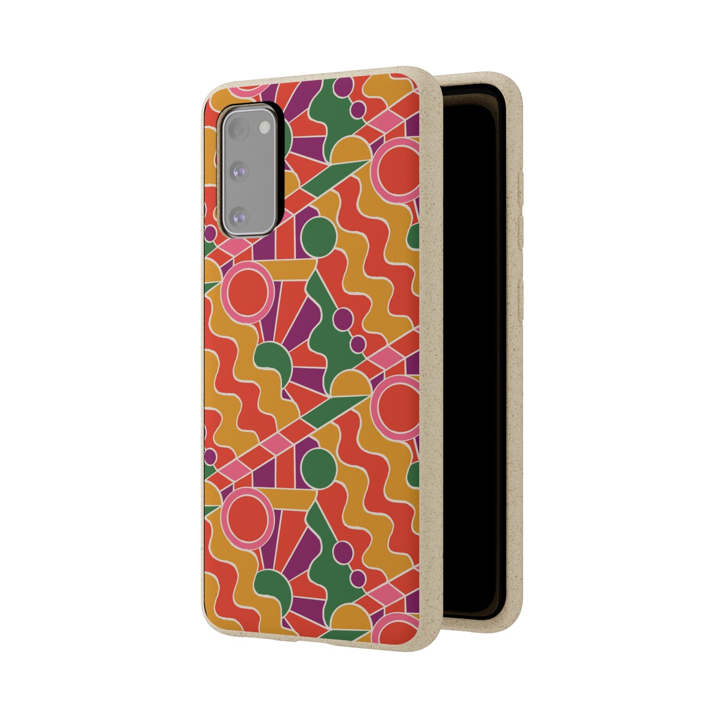 Day Trippin' Biodegradable Phone Case, purple, red, yellow and green