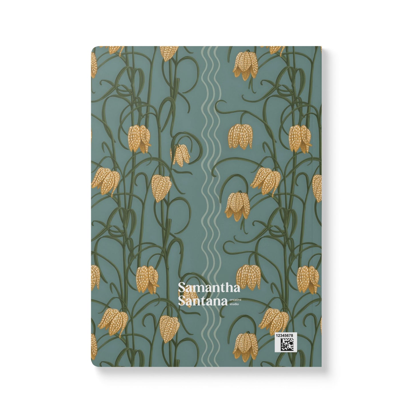 Campanas Softcover Personalized Journal, dusty blue & marigold (add your name)