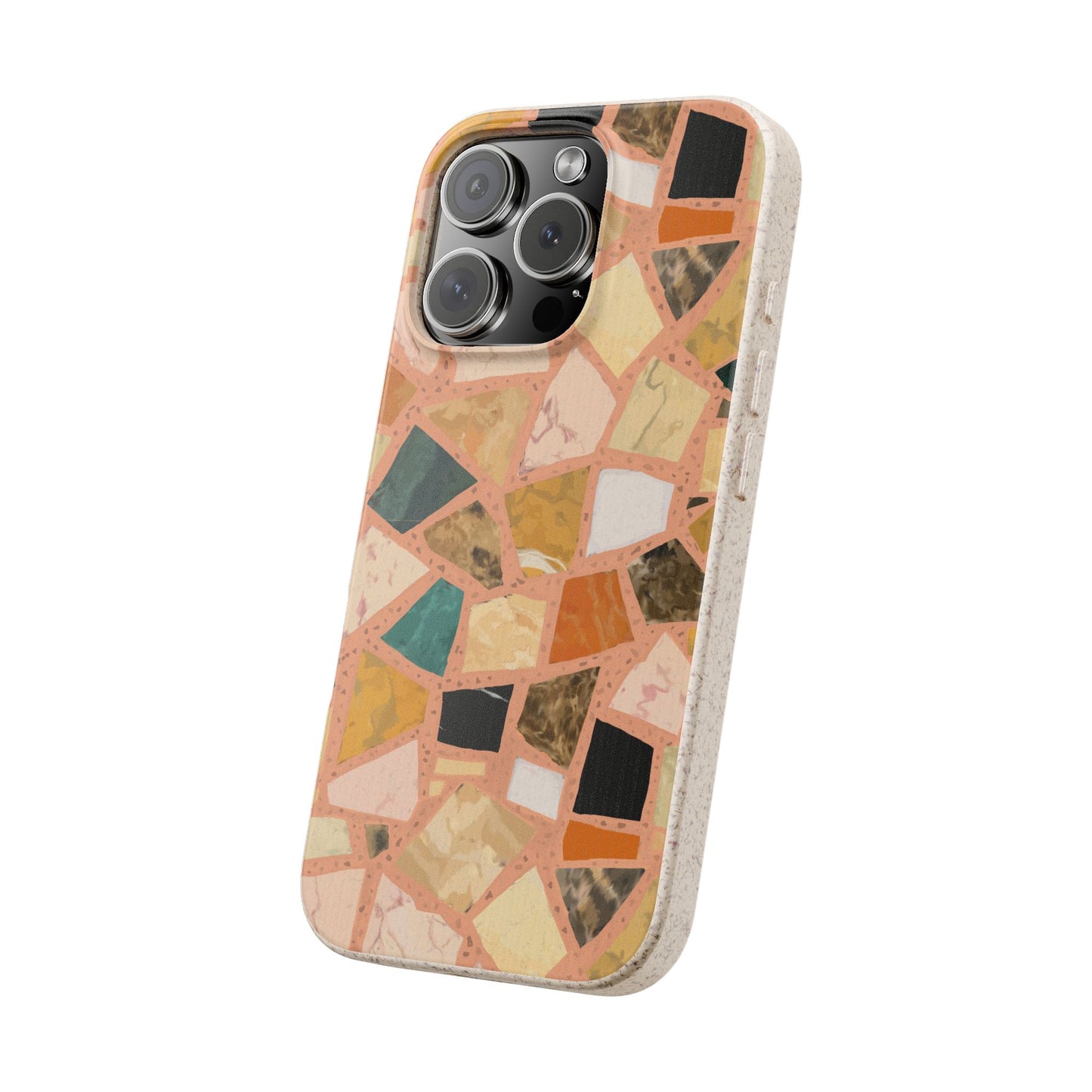 Dolce Terrazzo Phone Case - peach and multicolor - Eco-Friendly, Biodegradable