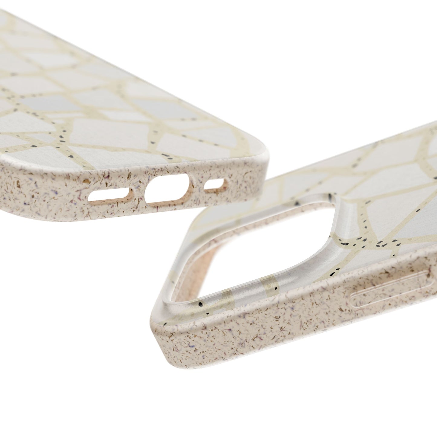 Dolce Terrazzo Phone Case - tan and white - Eco-Friendly, Biodegradable