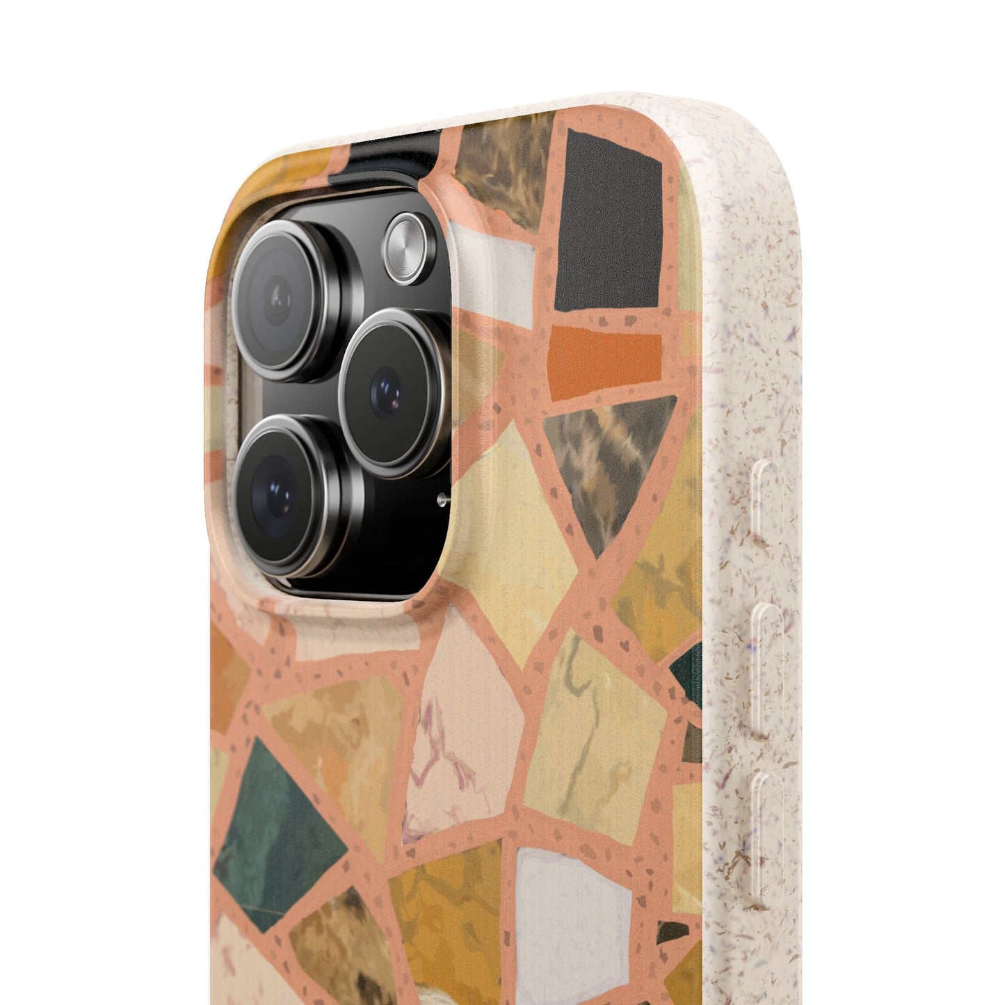 Dolce Terrazzo Phone Case - peach and multicolor - Eco-Friendly, Biodegradable