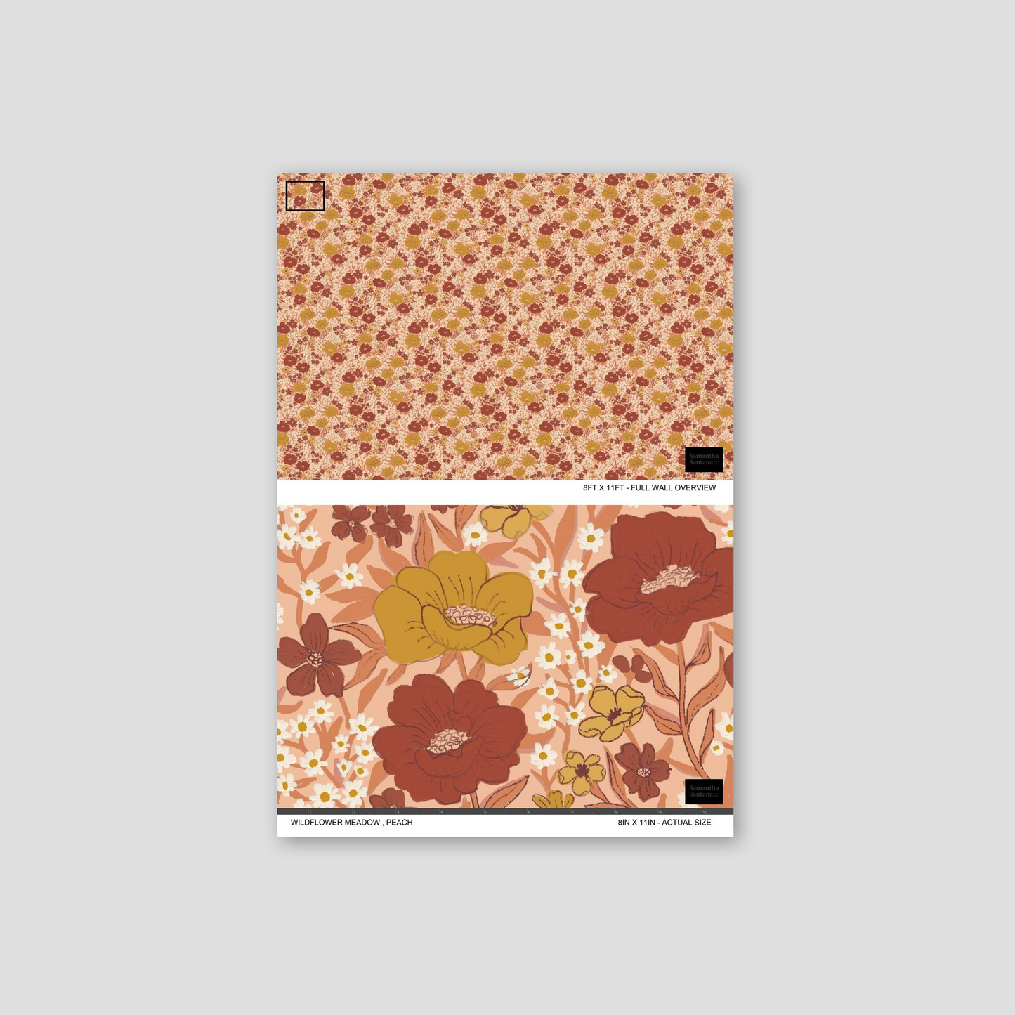 Wildflower Meadow Wallpaper, peach