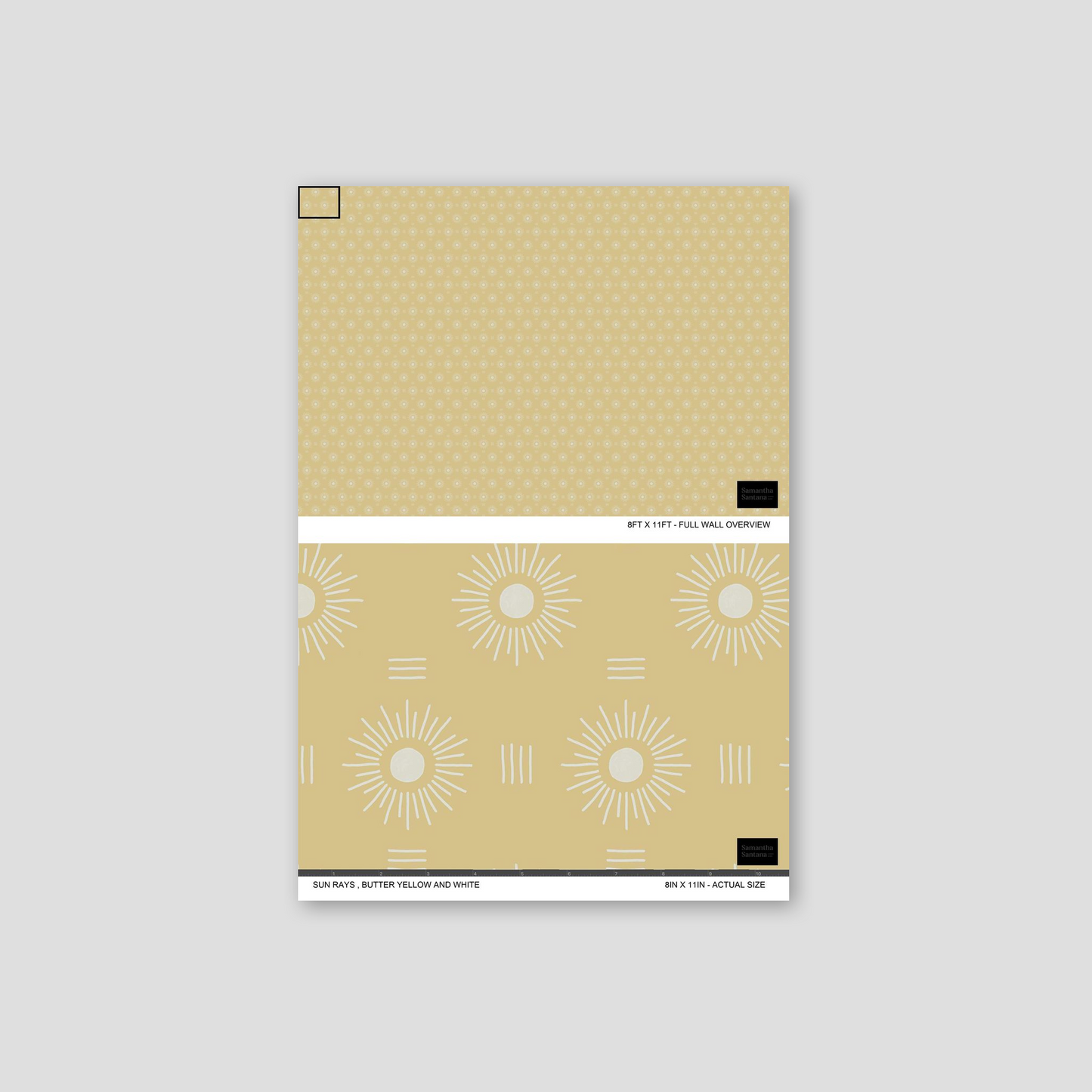 Sun Rays Wallpaper, butter yellow and white