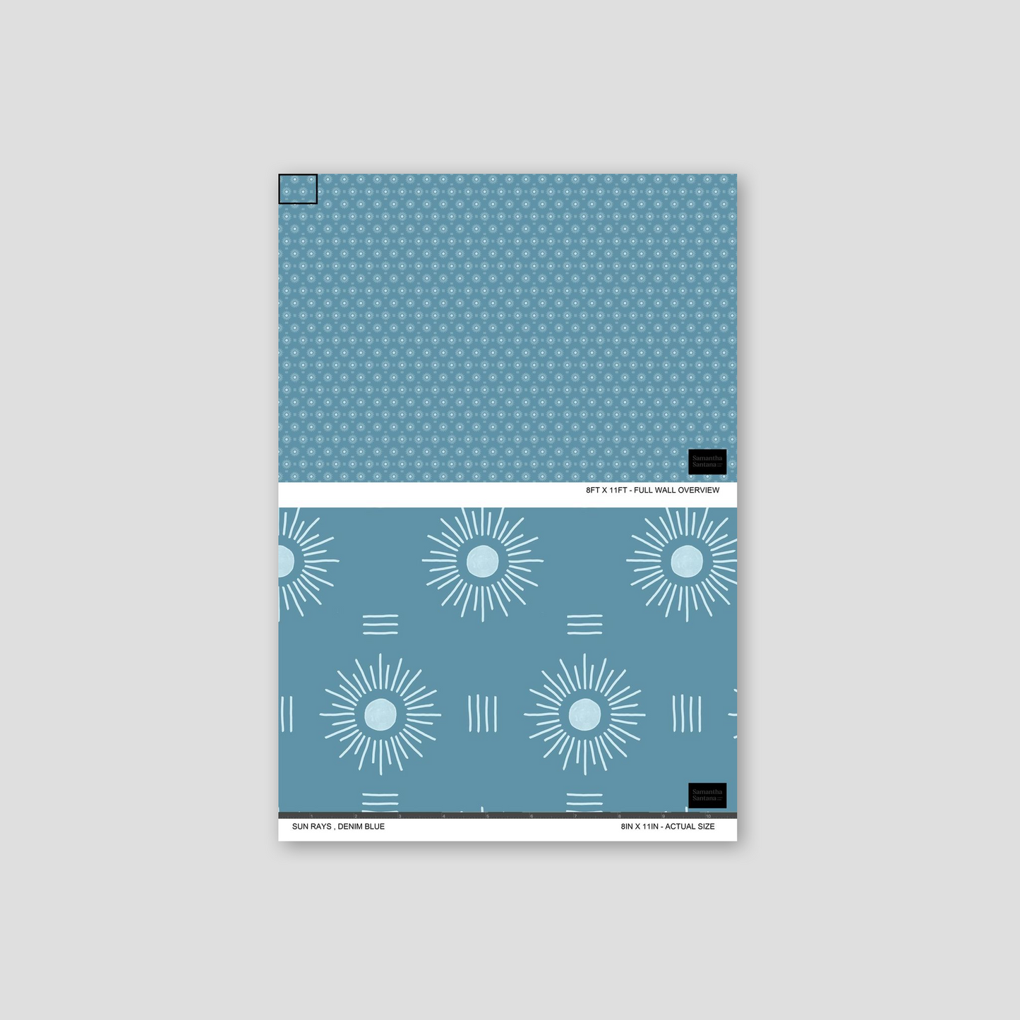 Sun Rays Wallpaper, denim blue