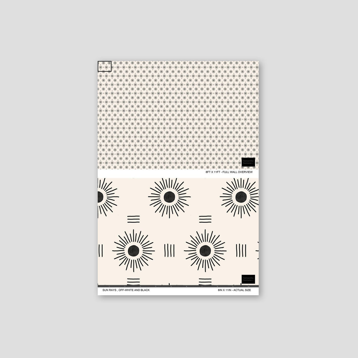 Sun Rays Wallpaper, off-white and black