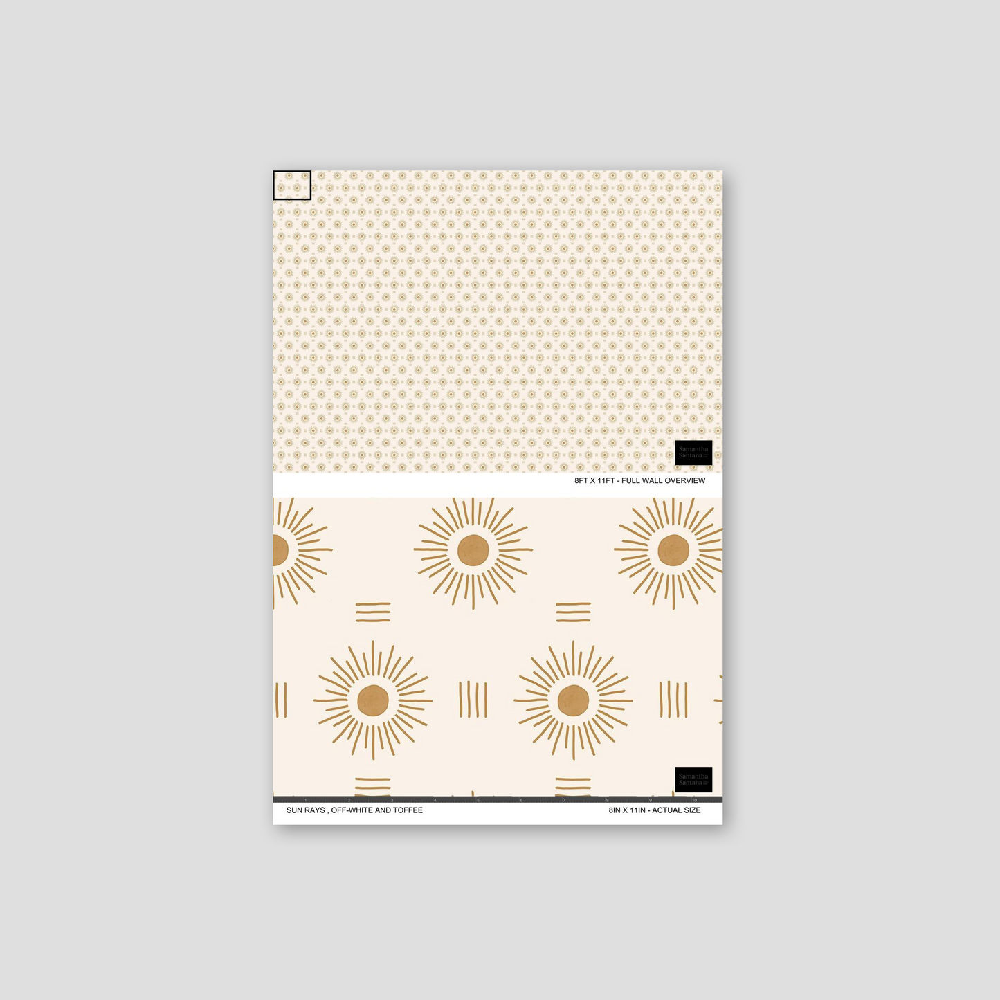 Sun Rays Wallpaper, off-white and toffee