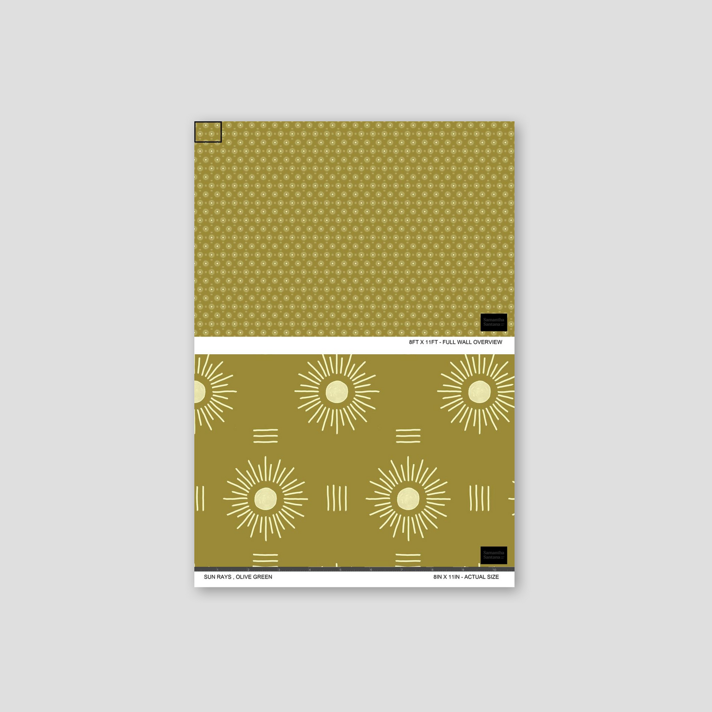 Sun Rays Wallpaper, olive green