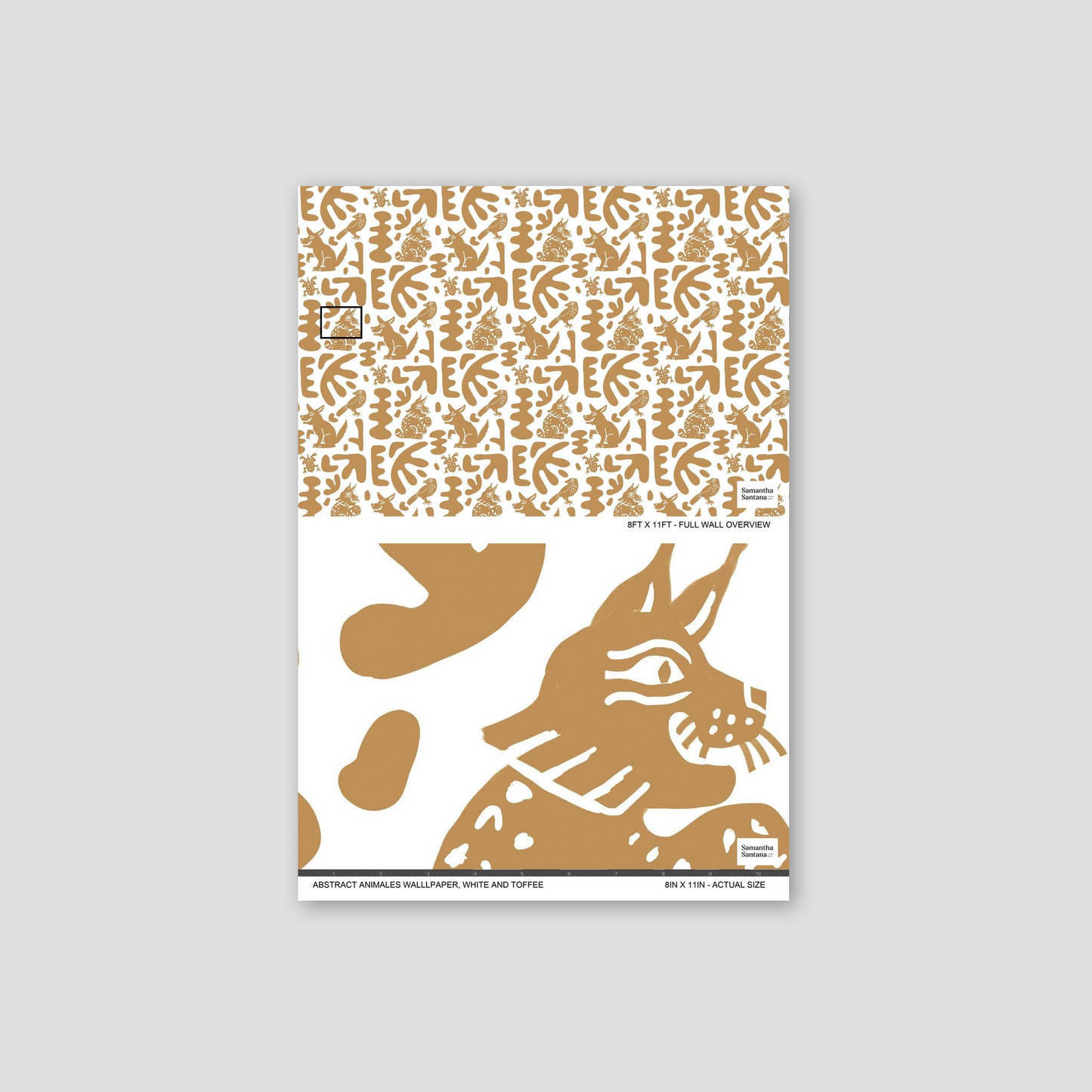 Abstract Animales Walllpaper, white and toffee