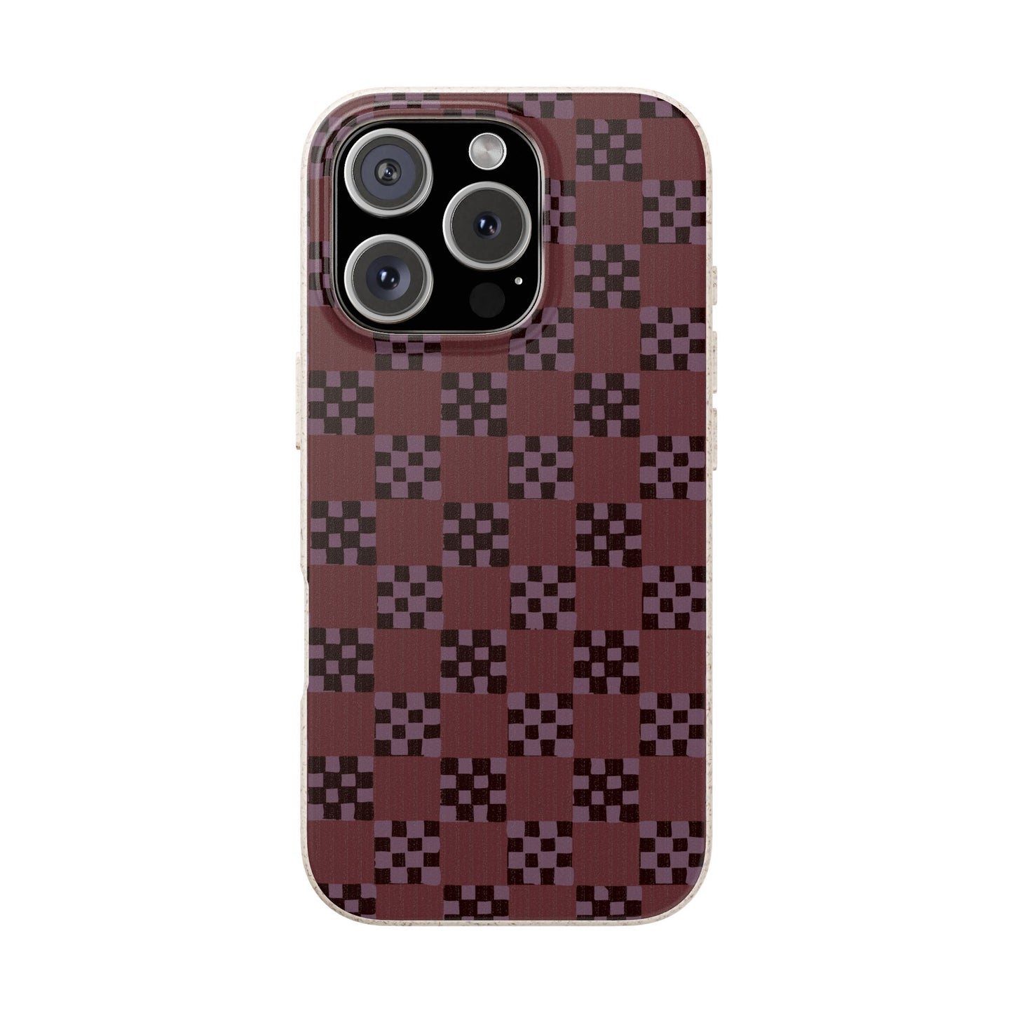 Checkered Quilt Phone Case - eggplant - Eco-Friendly, Biodegradable