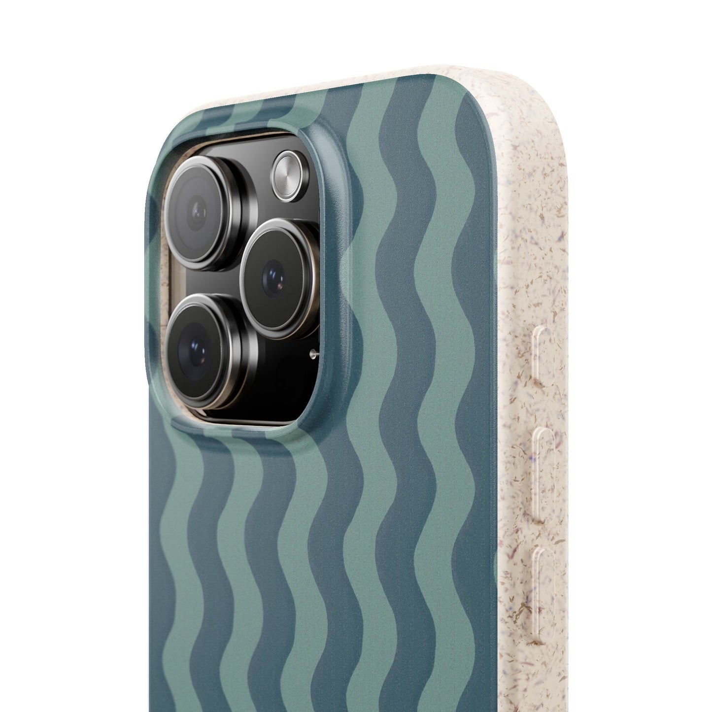 Ziggy Stripe Phone Case - blue and light teal - Eco-Friendly, Biodegradable