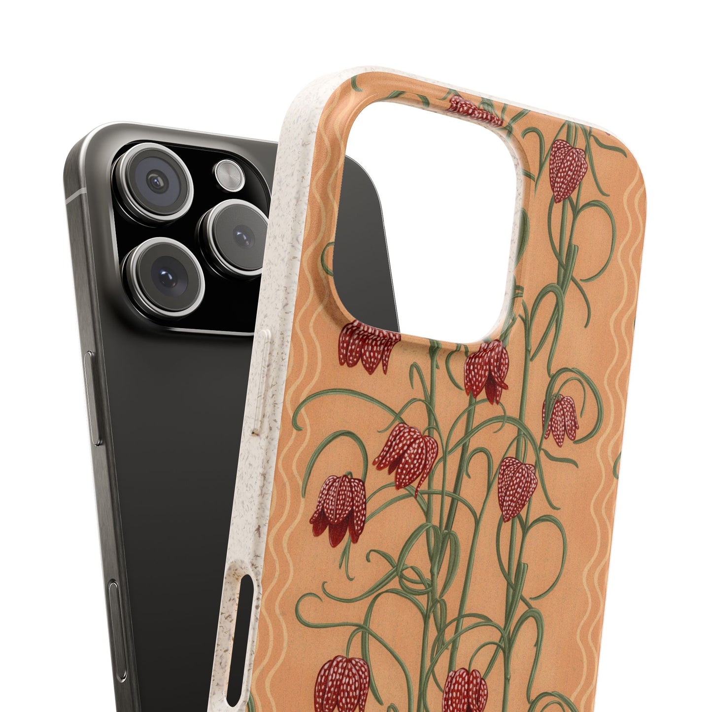 Campanas Phone Case - peach and rust - Eco-Friendly, Biodegradable