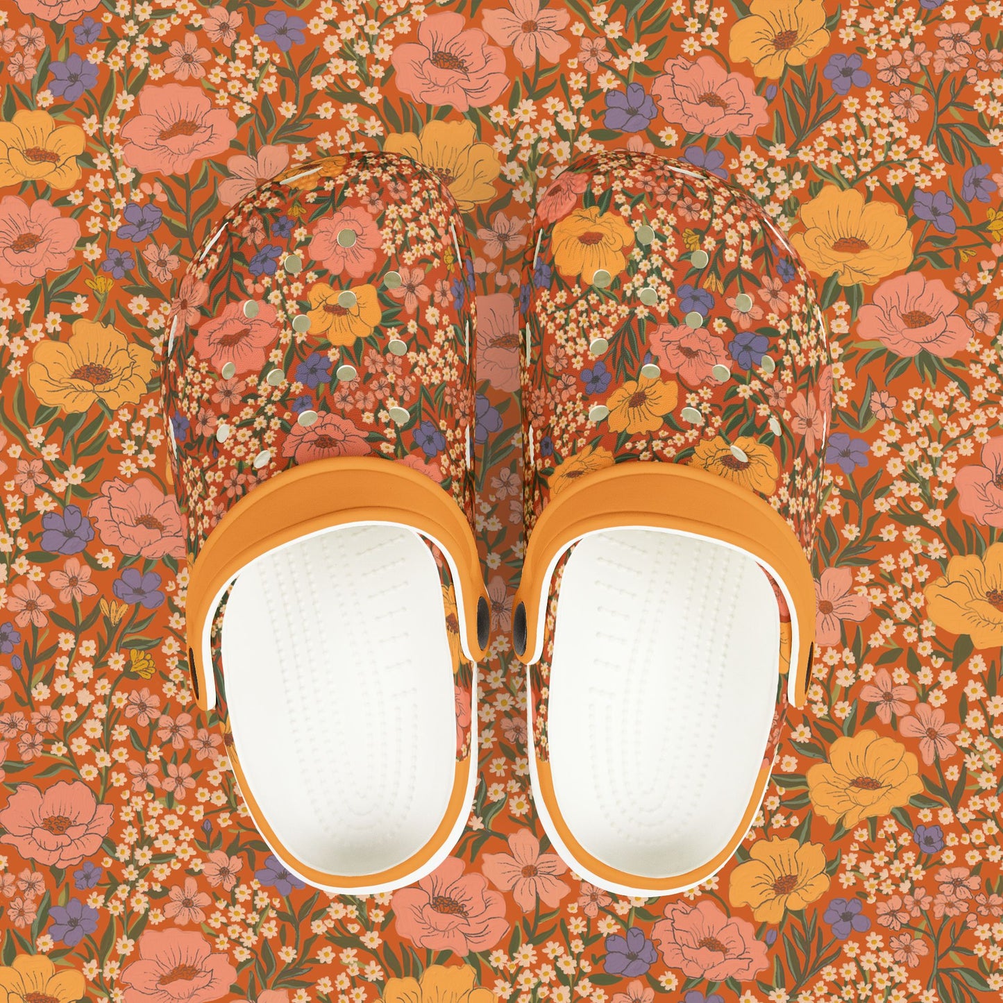 Wildflower Meadow Kid's EVA Foam Clogs, poppy red