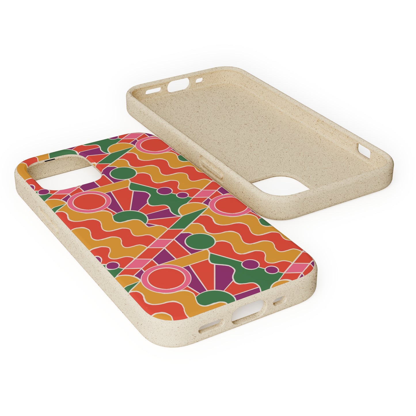 Day Trippin' Biodegradable Phone Case, purple, red, yellow and green