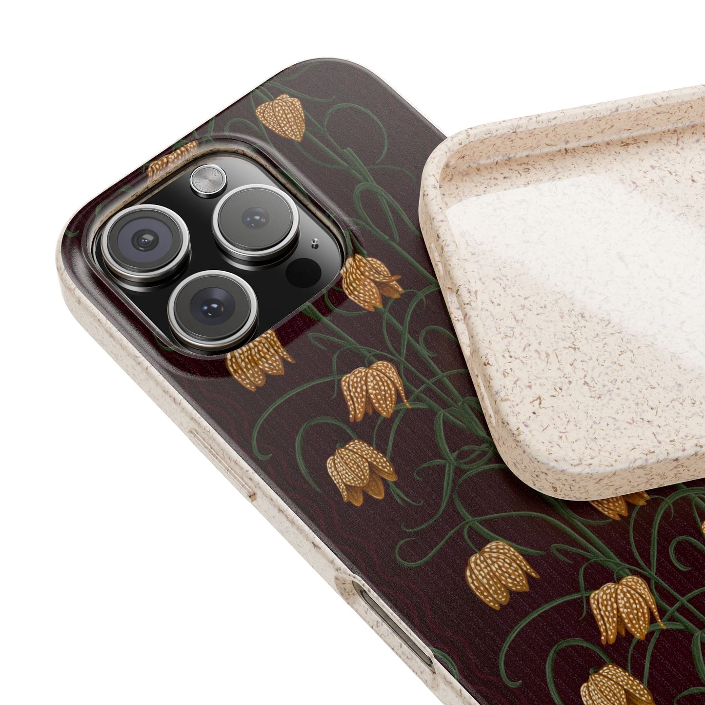 Campanas Phone Case - eggplant and toffee - Eco-Friendly, Biodegradable
