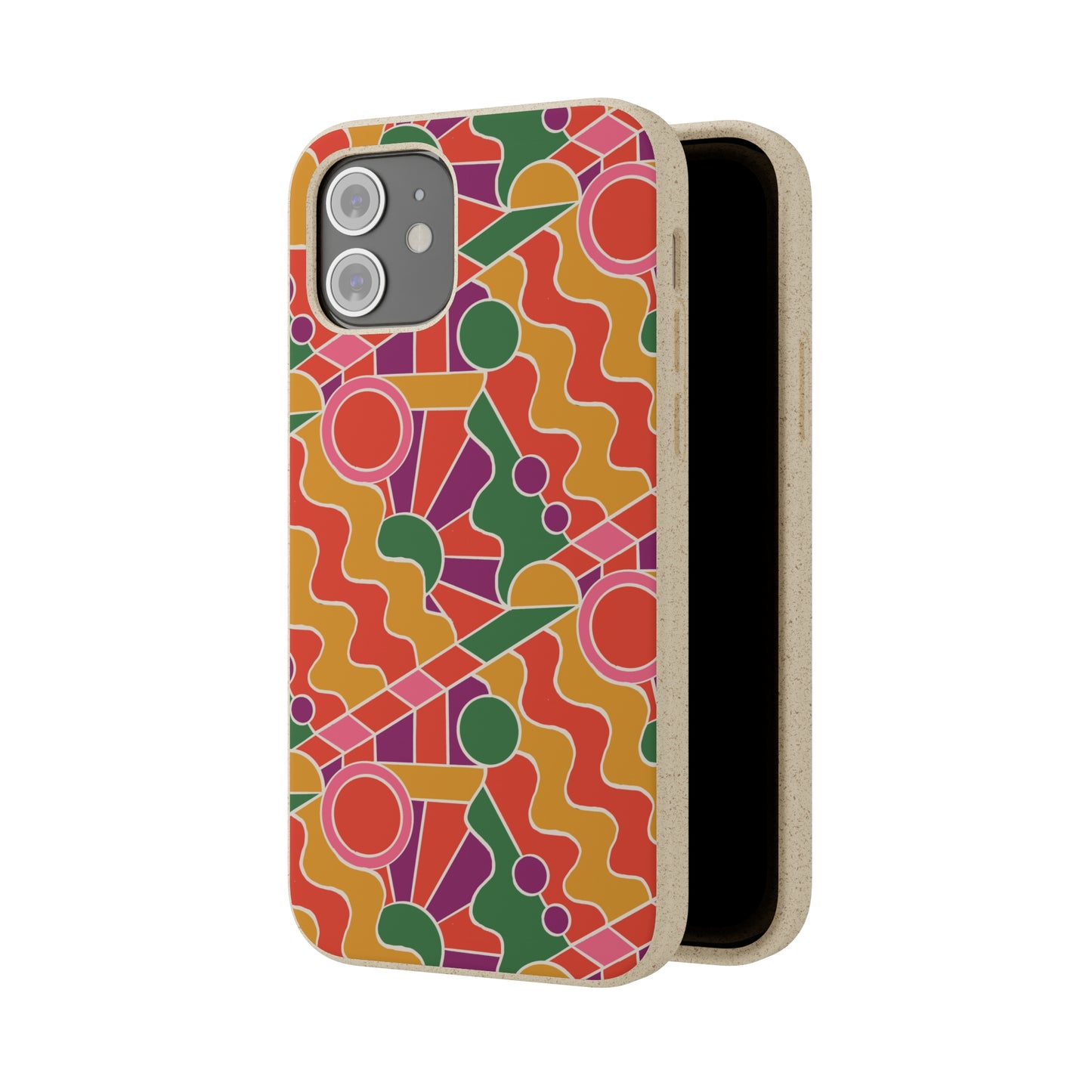 Day Trippin' Biodegradable Phone Case, purple, red, yellow and green