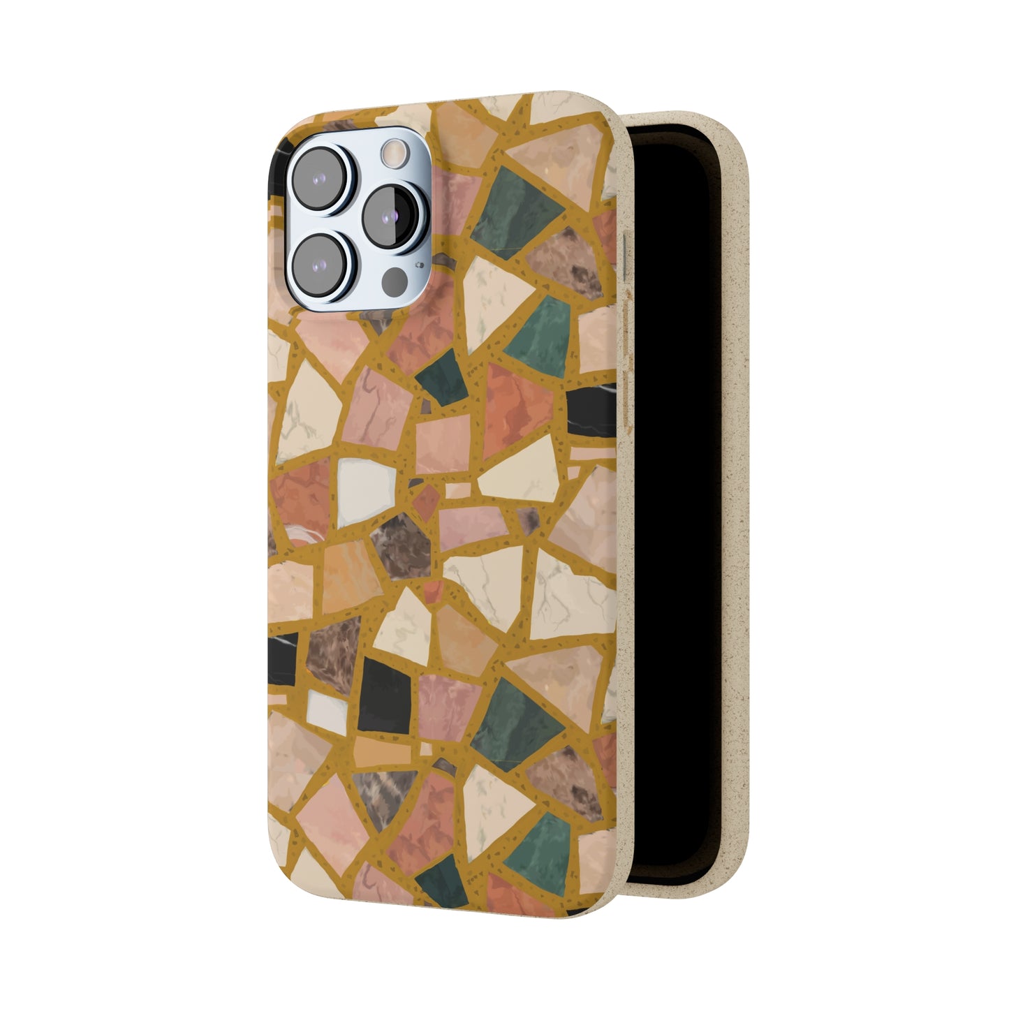 Dolce Terrazzo Biodegradable Phone Case, mustard yellow