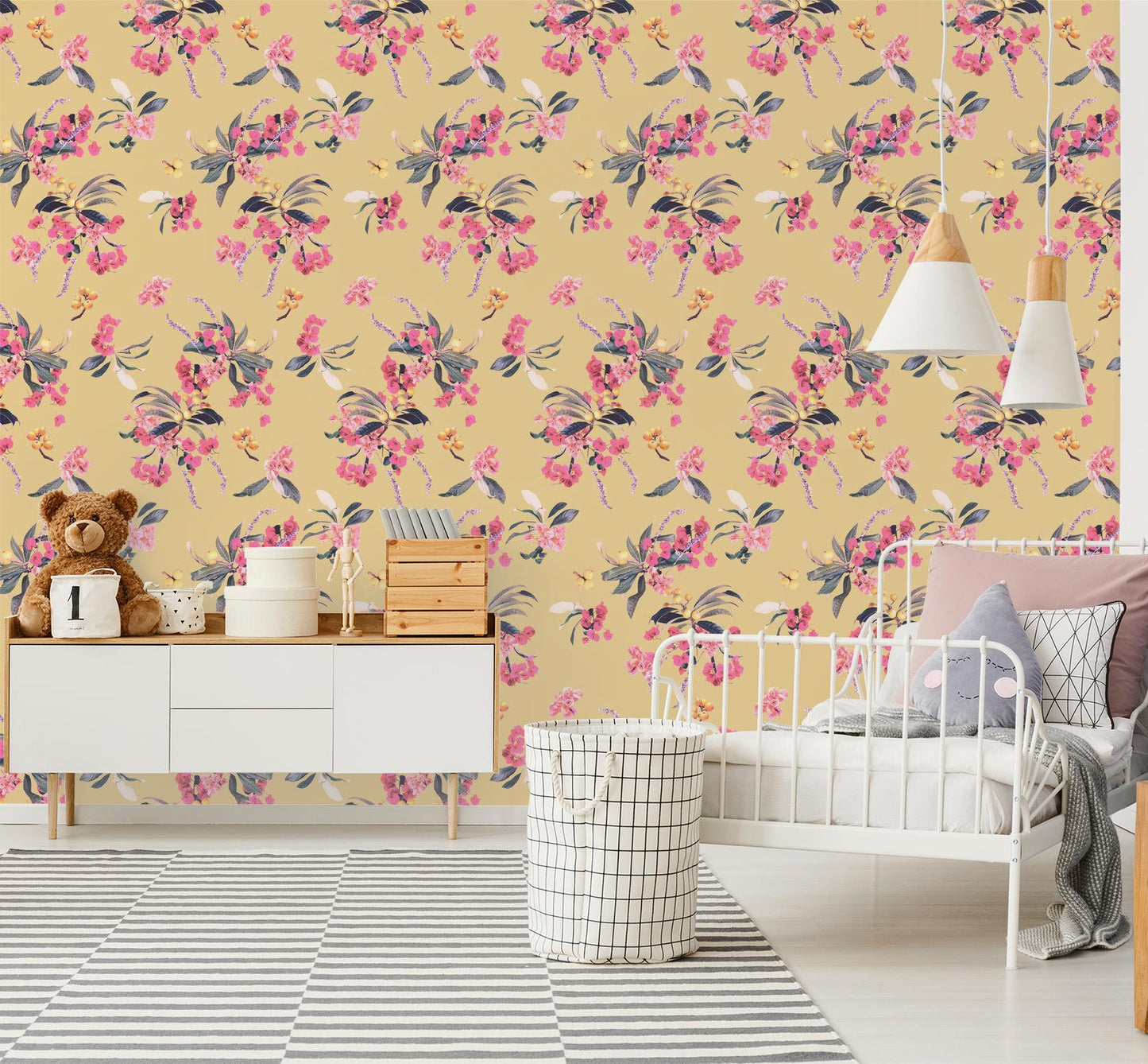 Floral Loquat Wallpaper, yellow